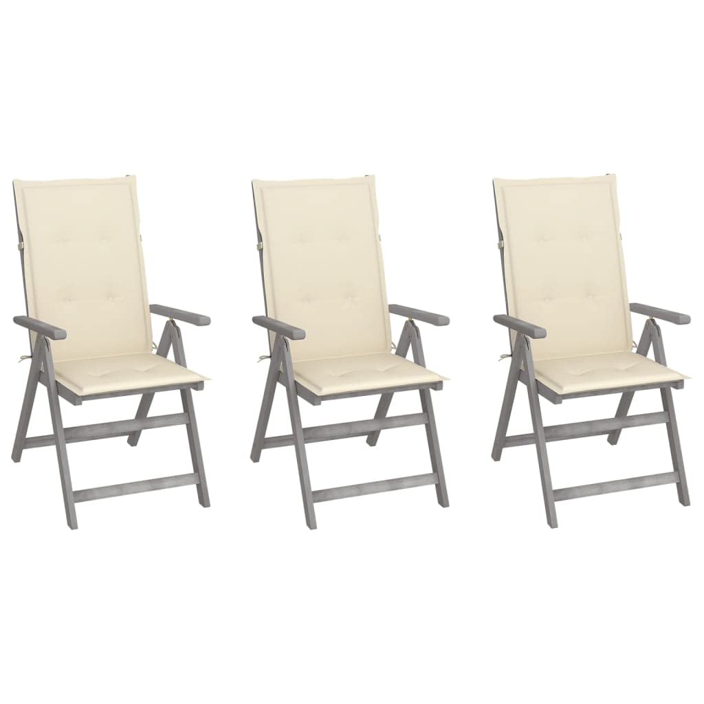 **Premium Outdoor Sun Lounger Chair Set - 3-Piece Reclining Chaise Lounge with Cushions, Solid Acacia Wood - Perfect for Poolside, Patio, Beach & Backyard Relaxation**