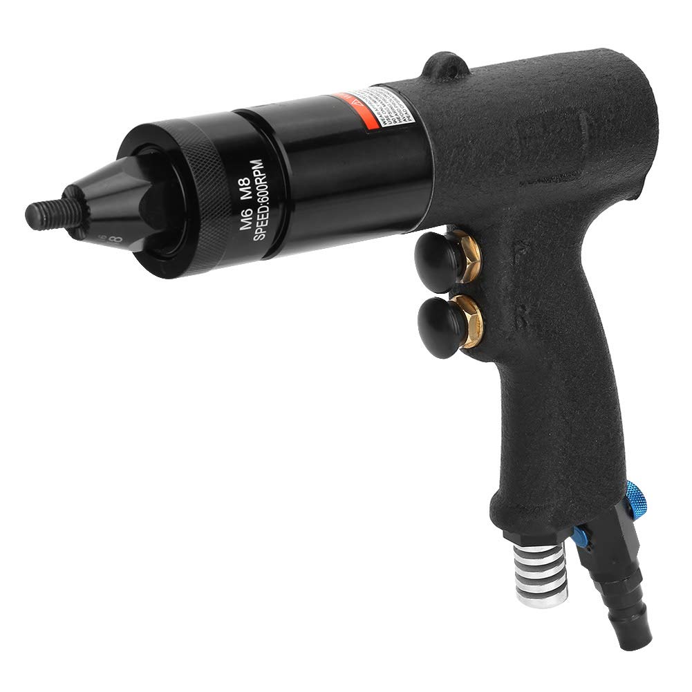 Industrial Grade Pneumatic Rivet Gun Kit - M6/M8-KP-739A Air Riveter with Nut Chuck for Metal Fabrication, Automotive Repair & DIY Projects | Heavy Duty Pneumatic Riveting Tool for Professional Use