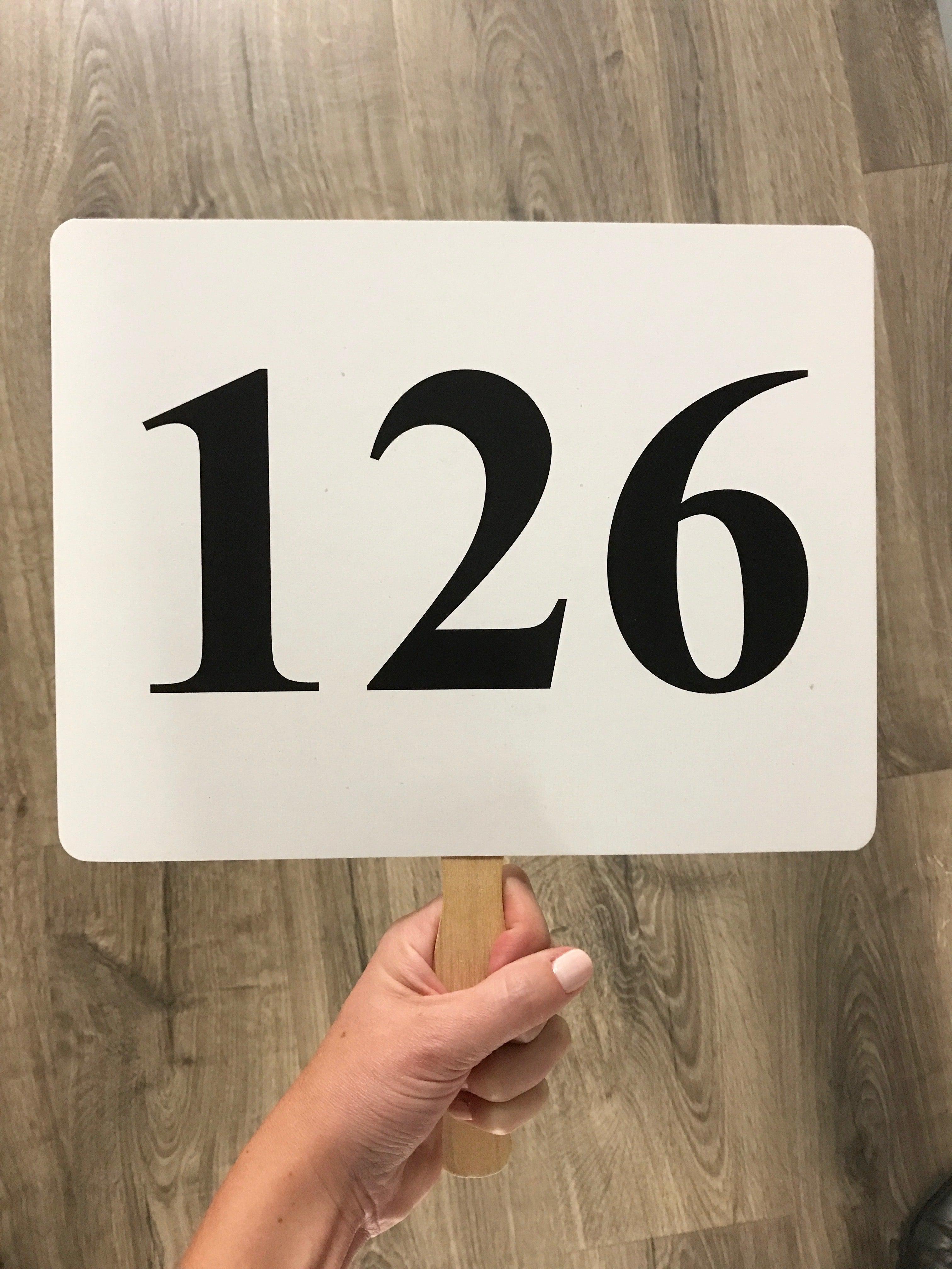 X treme Pre-Numbered SUPRA Bid Paddles - 100/Set (Single or Double Sided) - Perfect for Auction Events, Bingo Games & Fundraising Activities