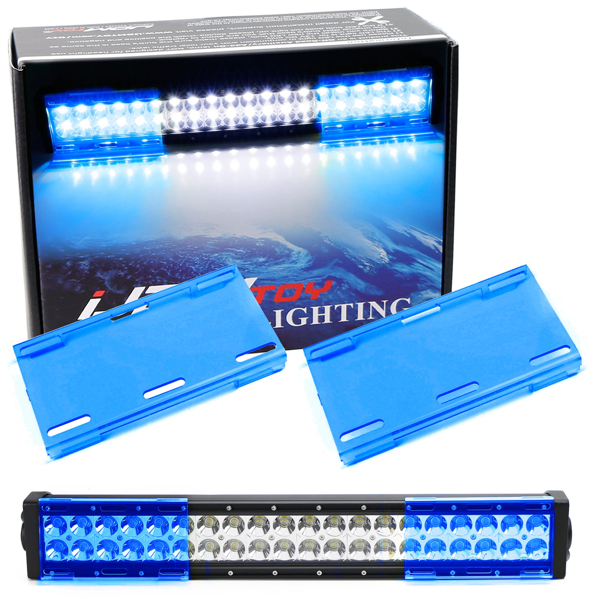 2-Pack 6 Inch Blue Tinted Double Row LED Light Bar Lens Covers - Durable Protection for Off-Road Trucks, ATVs & UTVs - Waterproof & UV Resistant for Outdoor Adventures