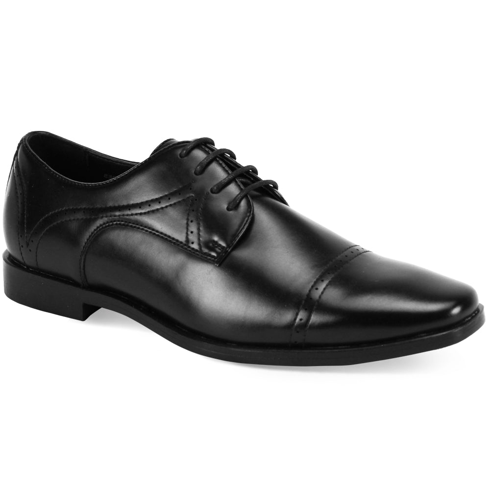 Antonio Cerrelli 7000 Wide Width Black Dress Shoes for Men - Comfortable Business & Formal Occasions