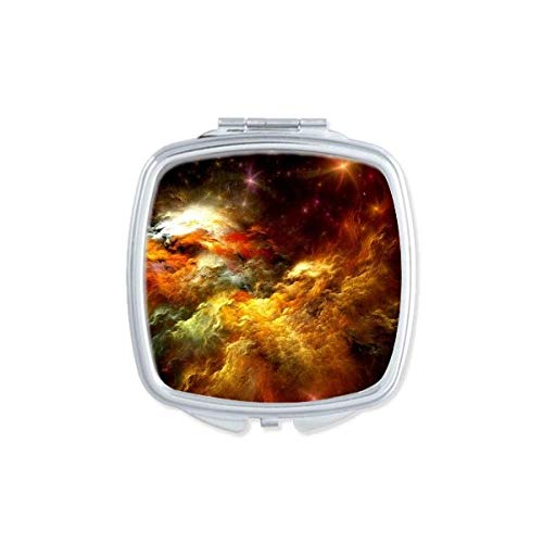 DIYthinker Orange Sky Golden Nebula Landscape Mirror - Portable Compact Pocket Makeup Mirror with Double Sided Glass for Travel, Home Vanity & Outdoor Adventures
