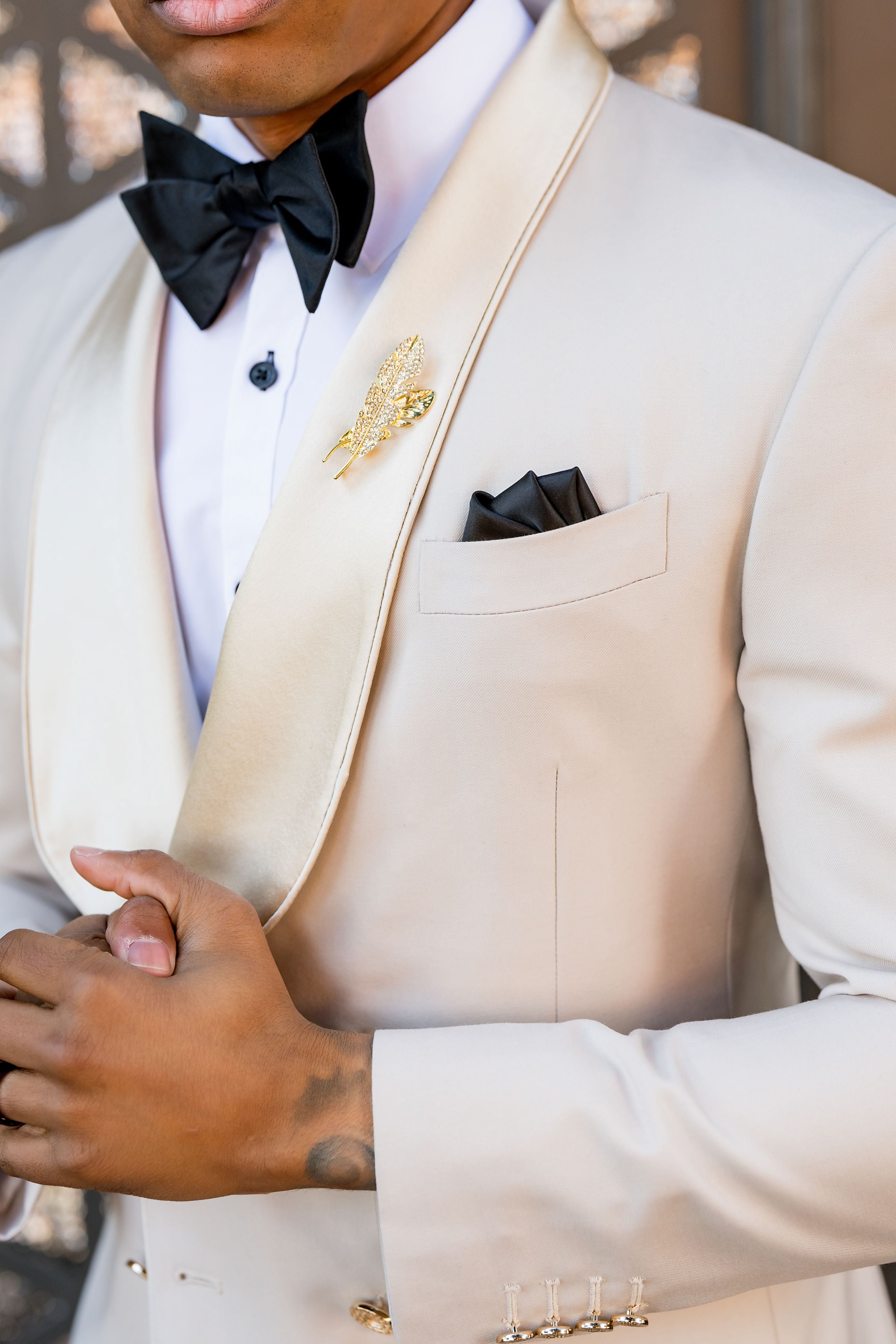 Custom Tailored Shawl Lapel Tuxedo Suit - Premium Champagne Prestige Formal Wear for Weddings, Galas & Black Tie Events