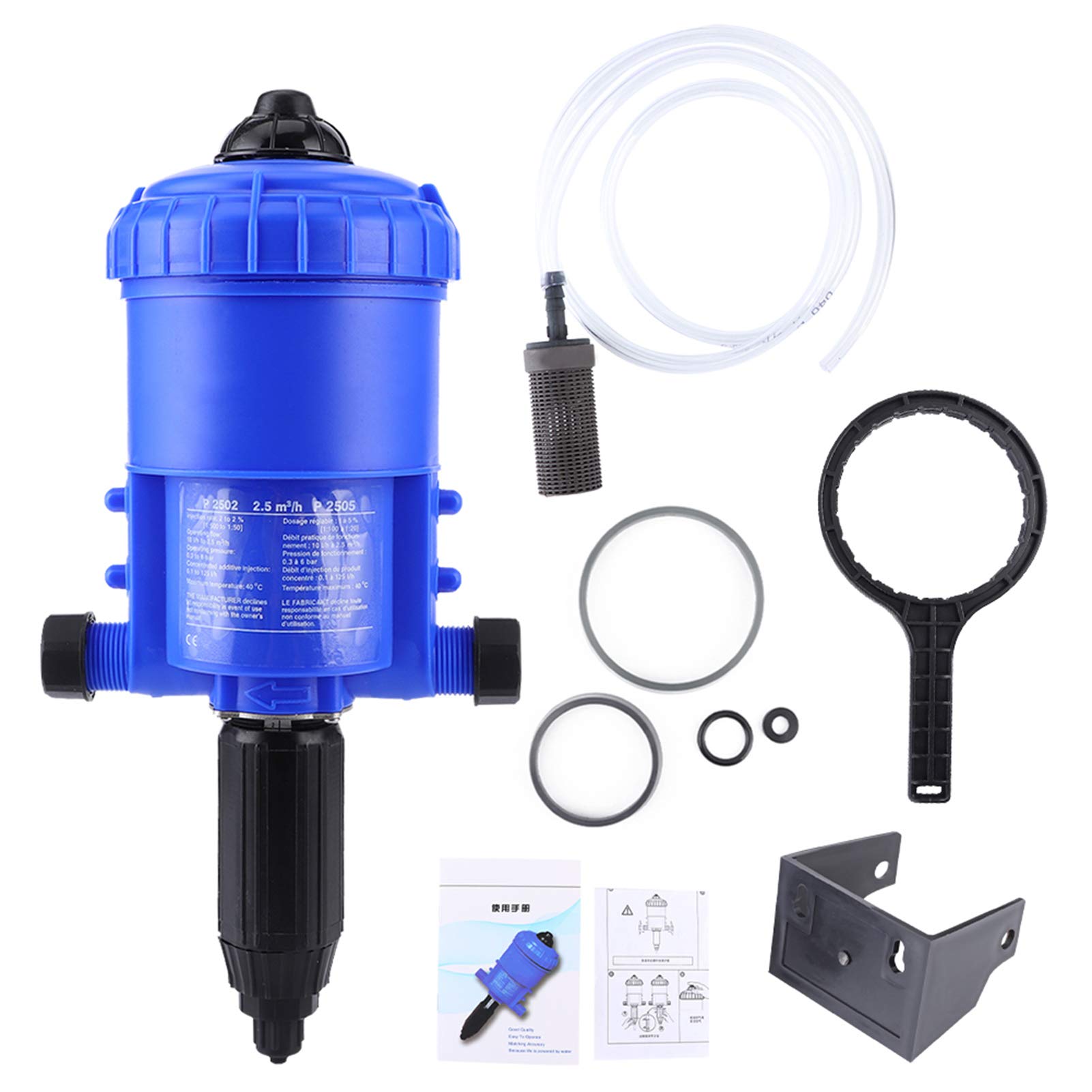 CUTULAMO Automatic Proportional Pump - Plastic Dosing Device with Hose, 17x36cm Water Dosing Pump Injector for Wastewater Irrigation & Equipment Maintenance | Perfect for Agriculture, Hydroponics & Industrial Applications