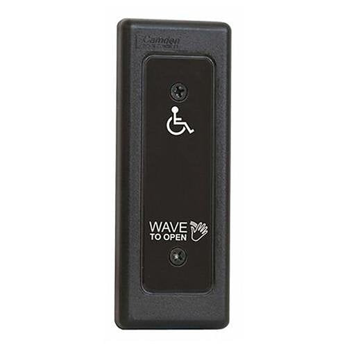 Camden CM 332 42N ADA Compliant Wired Touchless Switch - Narrow Faceplate with Hand Icon, 'Wave To Open' Text & Wheelchair Symbol | Ideal for Restrooms, Hospitals & Accessible Public Spaces
