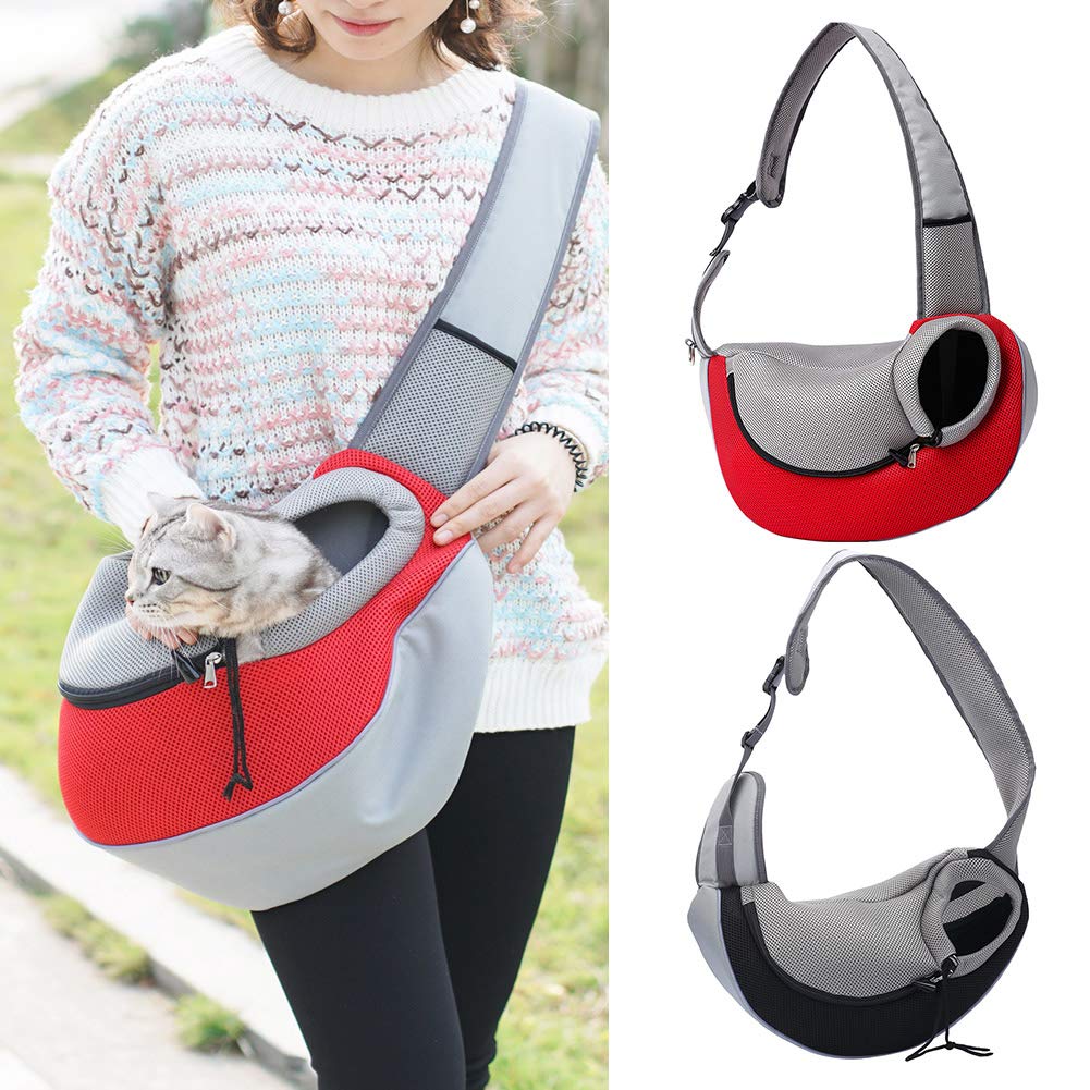 Premium Adjustable Oxford Cloth Pet Carrier Shoulder Bag for Dogs & Cats - Breathable & Comfortable Dog Cat Puppy Travel Carrier, Black - Perfect for Outdoor Adventures, Vet Visits & Daily Commutes