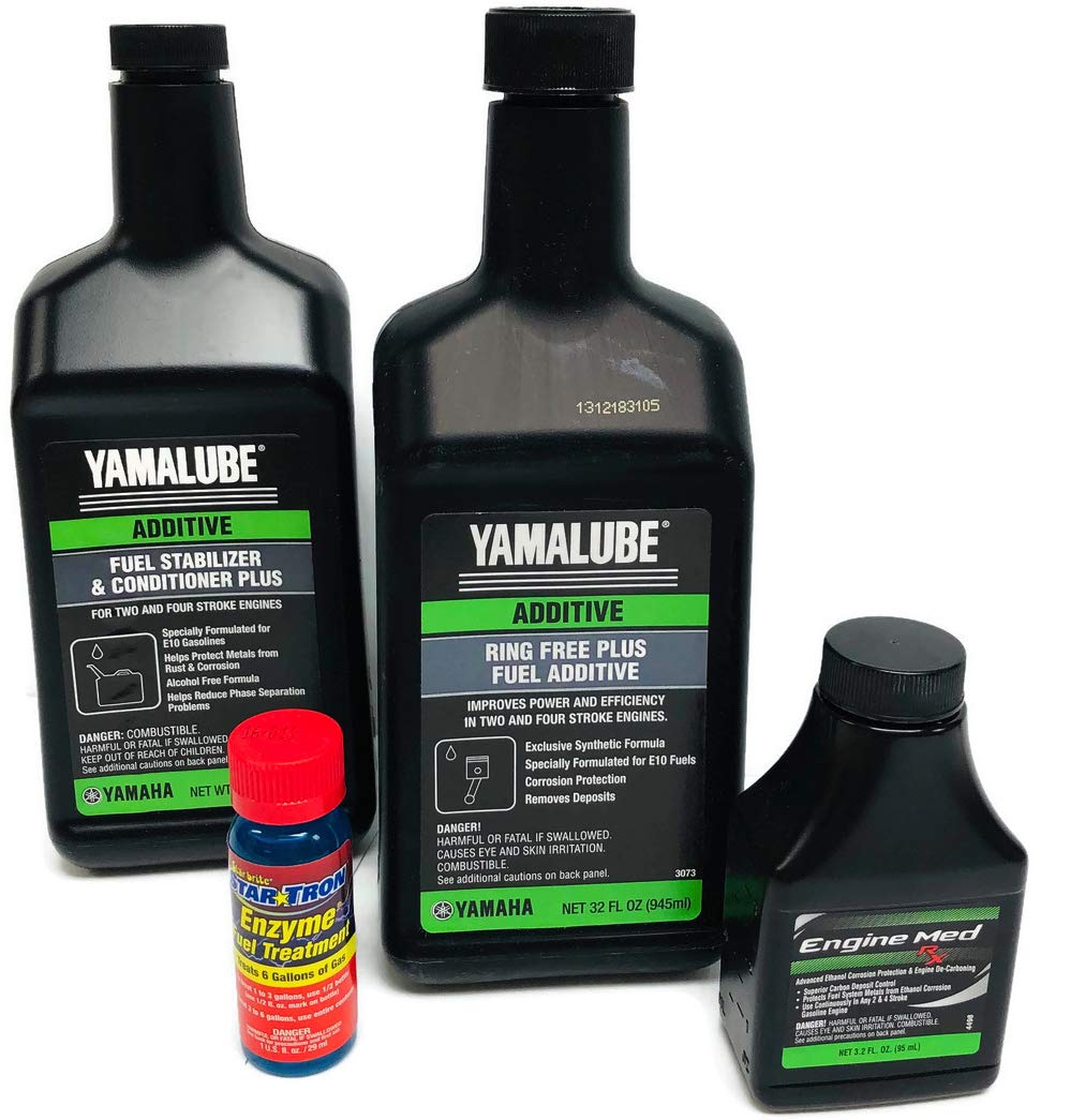 YAMAHA Yamalube Boat & Outboard Fuel Treatment Combo Kit - 32oz Ring Free Plus Fuel Additive & 3.2oz Fuel Stabilizer Plus - Marine Engine Cleaner & Stabilizer for Improved Performance & Fuel Efficiency - Ideal for Boats, Outboard Motors & Marine Engines