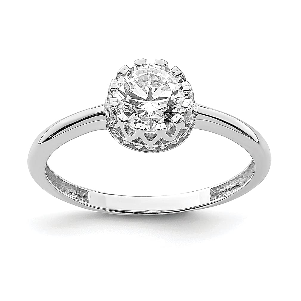 10K White Gold Cubic Zirconia CZ Band Ring - Size 7.00, Durable & Hypoallergenic Fine Jewelry for Women - Perfect Gift for Her, Anniversary, Wedding, Engagement & Everyday Elegance