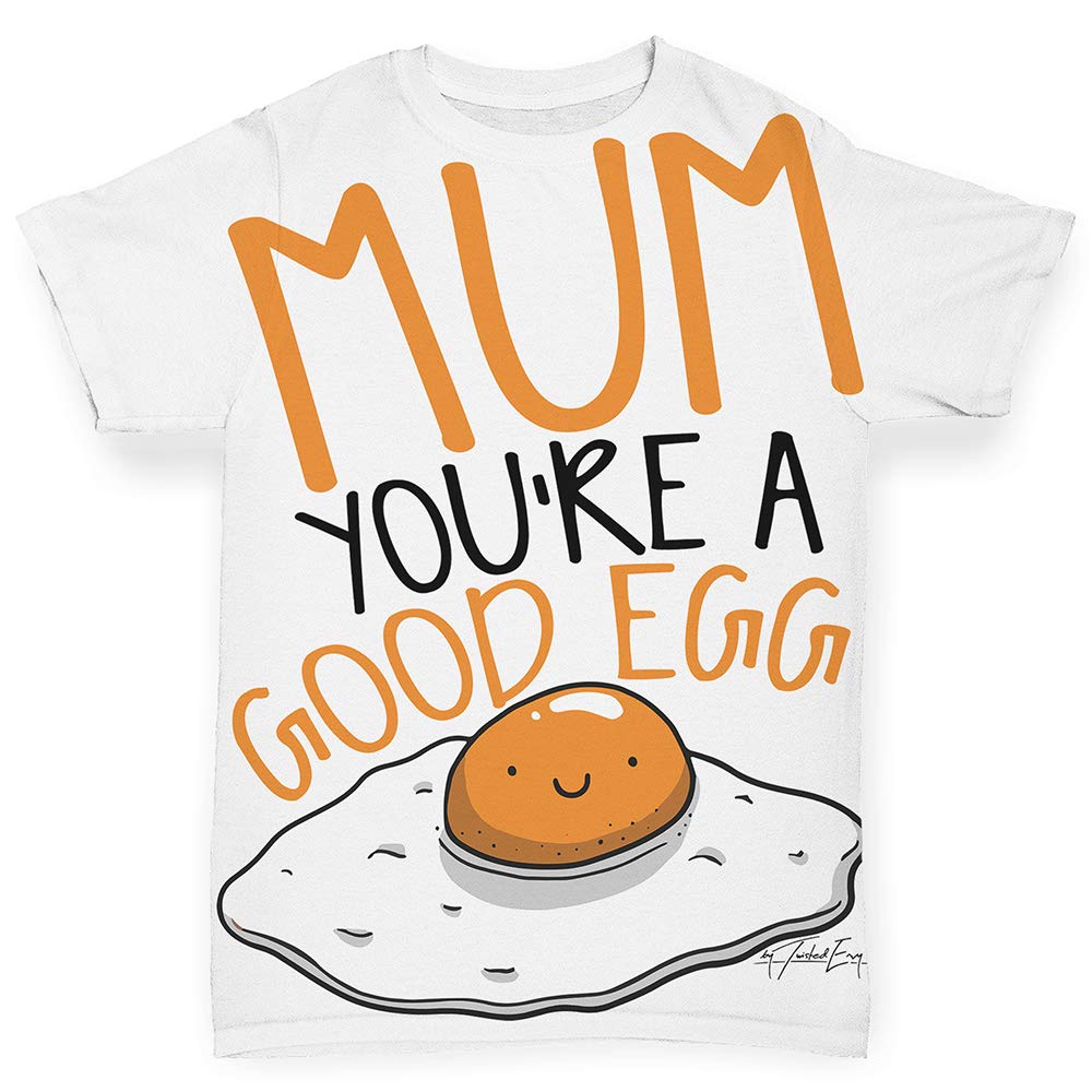 TWISTED ENVY Baby T-Shirt - Cute 'Mum You're A Good Egg' Graphic Tee for Toddlers & Infants - Perfect for Mother's Day, Family Photos & Playdates
