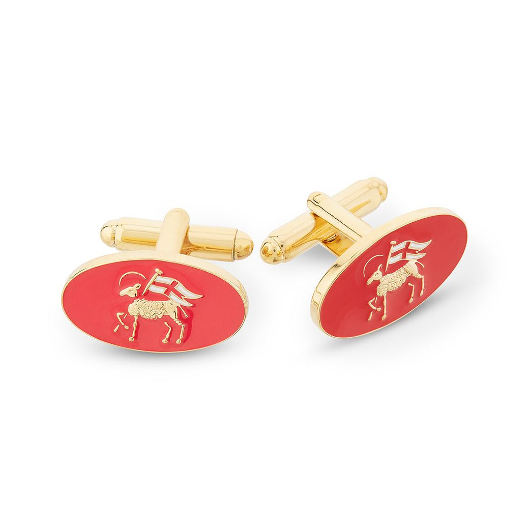 Elegant Middle Temple T Bar Oval Gilt Cufflinks for Men - Gold Plated Dress Cuff Links for Formal Wear, Weddings & Business Attire