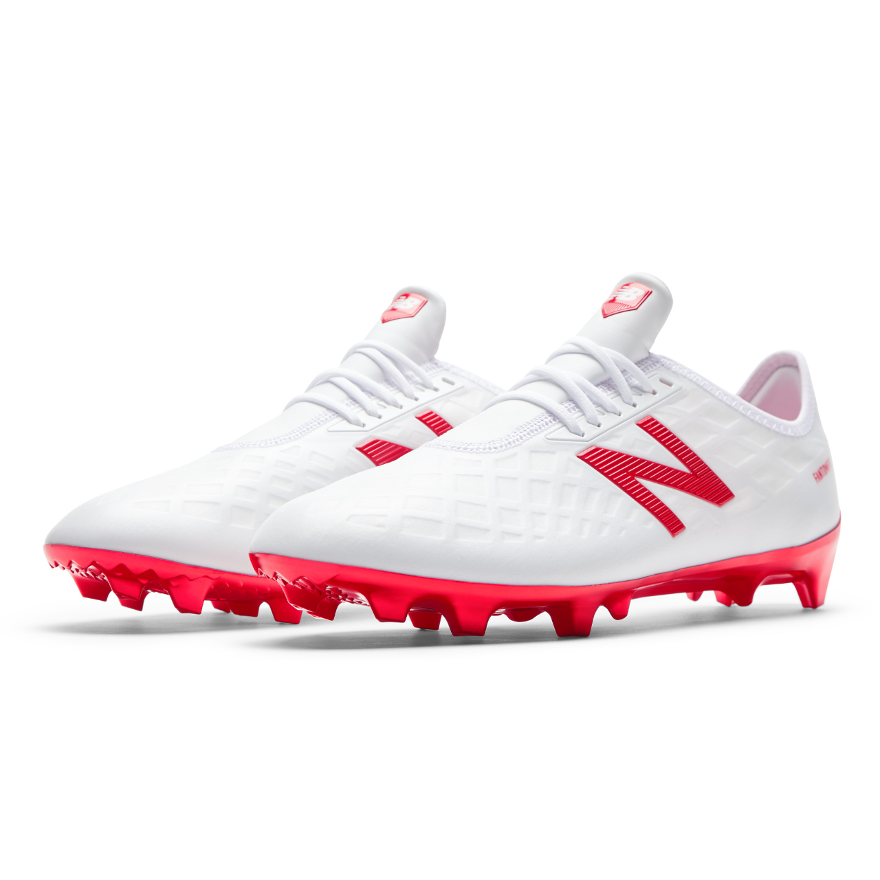 New Balance Furon 4.0 Pro FG Wide Soccer Cleats - White/Flame - Lightweight Football Boots for Men with Enhanced Grip - Perfect for Turf & Grass Fields