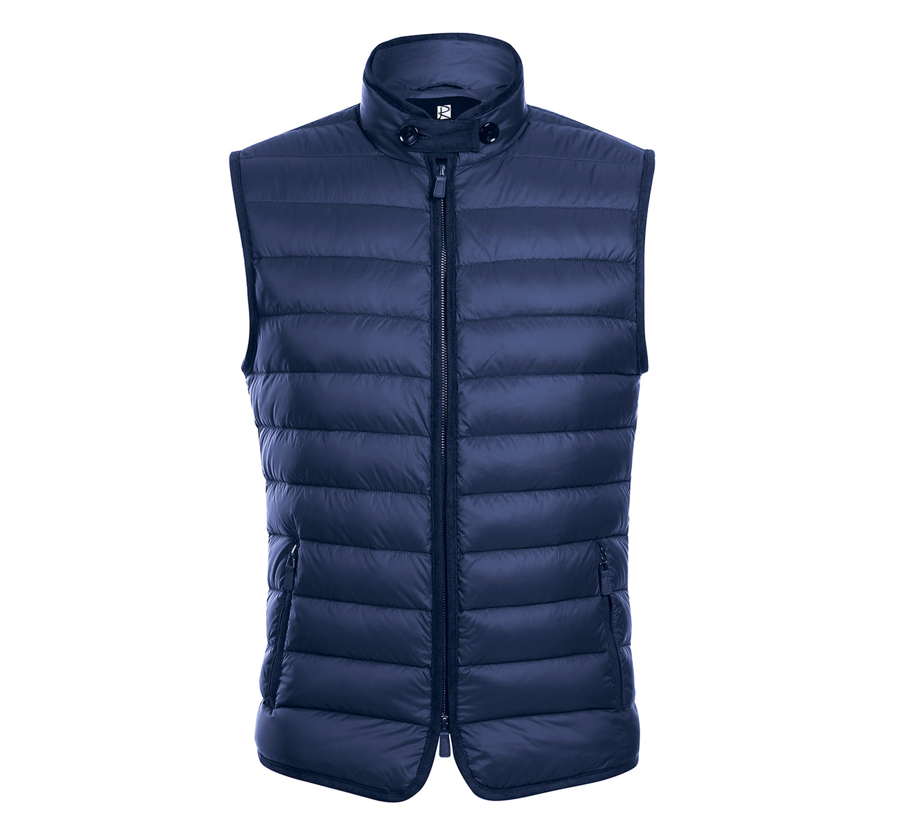 Alessandro Vitello by Renoir Jonathan Nylon Down Blue Vest 831 10 - Lightweight Insulated Winter Vest for Men, Fashionable Puffer Vest Jacket for Outdoor Activities, Hiking & Casual Wear