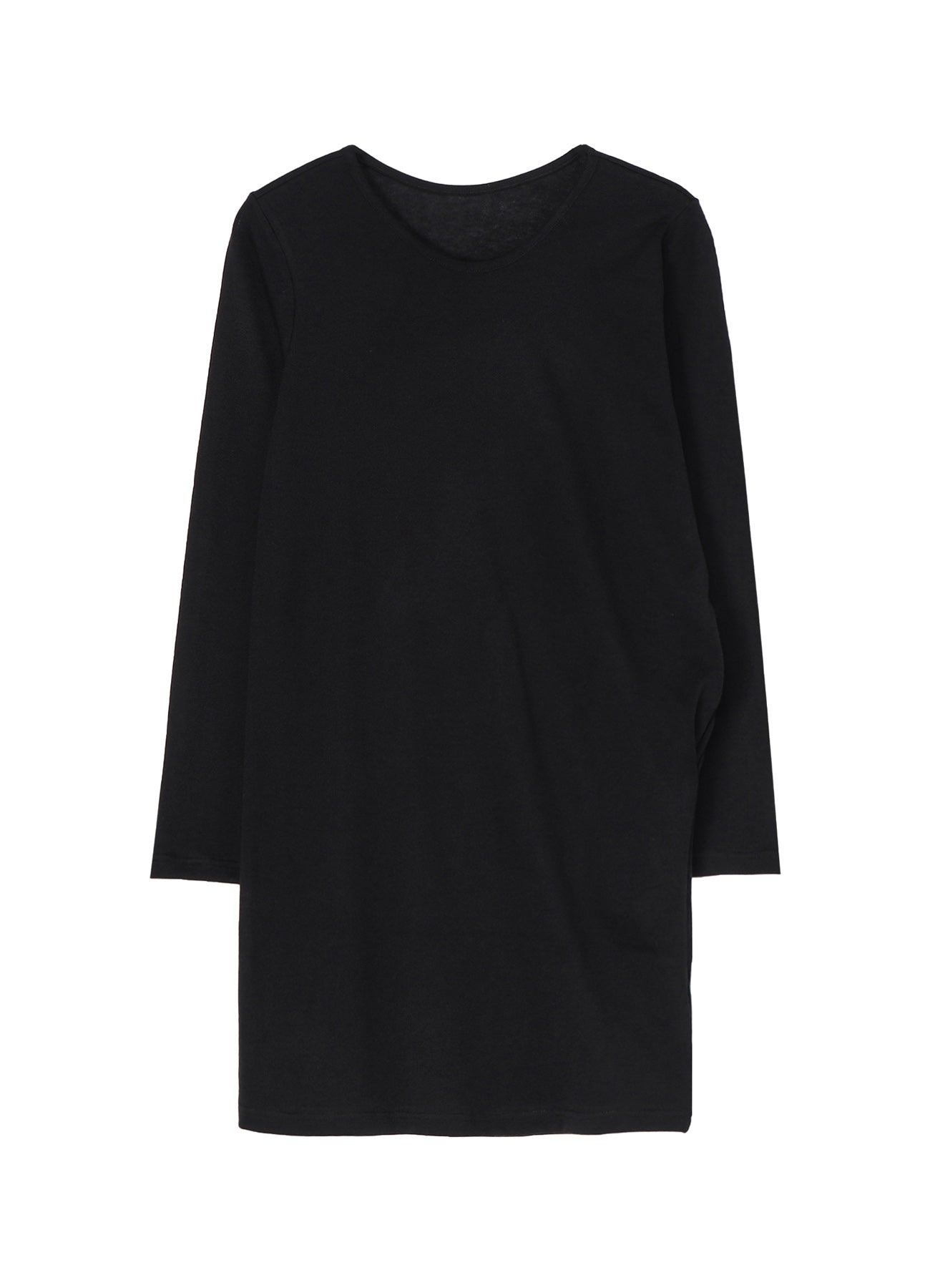 56/2 Gauze Single Jersey Side Draped Long Sleeve T-Shirt - Soft & Breathable Fabric for Casual Wear, Layering, and Summer Outfits