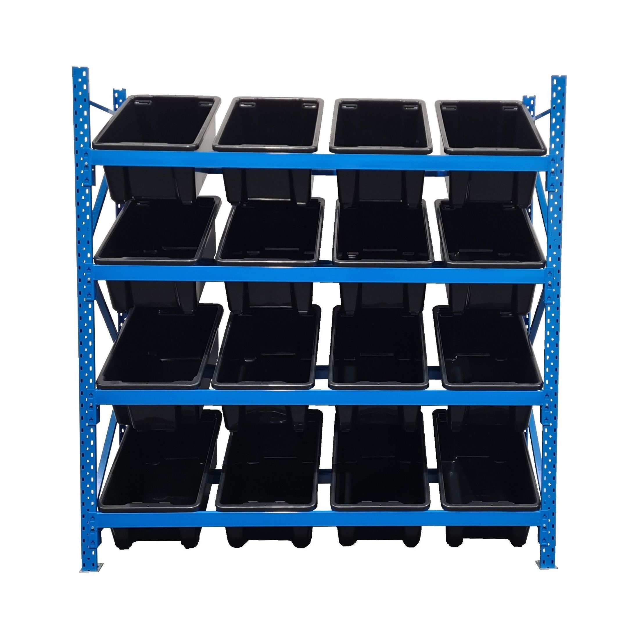 2000mm High Retail Shelving Package with Tubs - Heavy Duty Store Display Shelves for Supermarket, Warehouse & Retail Organization