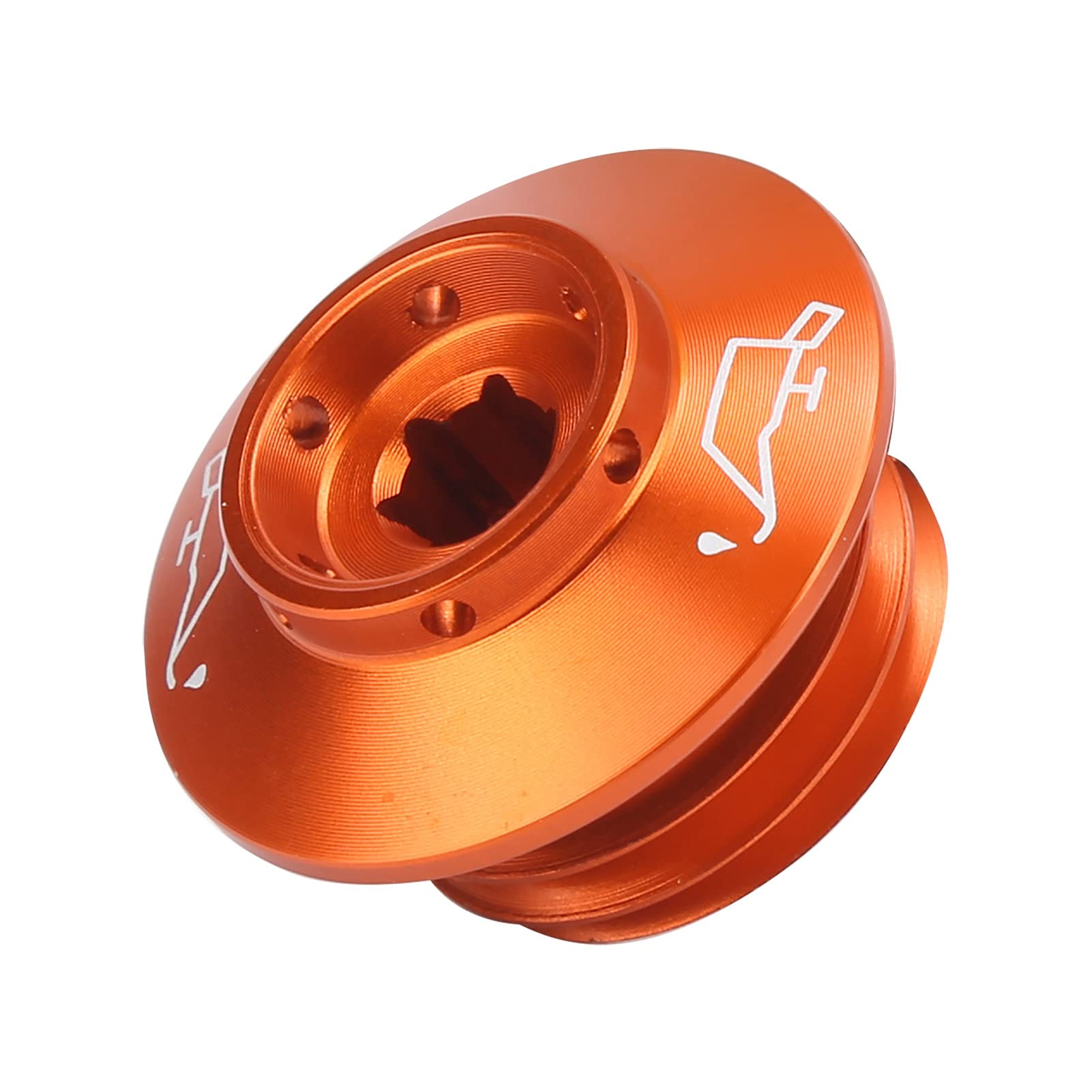 Anodized Orange Gas Tank Cover & Oil Filler Plug - High Strength Lightweight Replacement for 2014 KTM 1290 Super Motorcycle | Durable Engine Protection for Off-Road & Street Riding