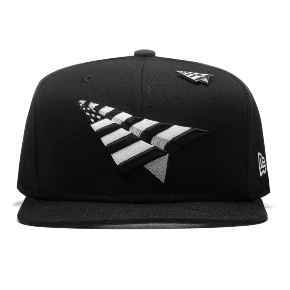 Classic Planes Snapback Hat - Black/Green Bottom Flat Brim Baseball Cap for Men & Women | Casual Streetwear, Sports & Outdoor Activities
