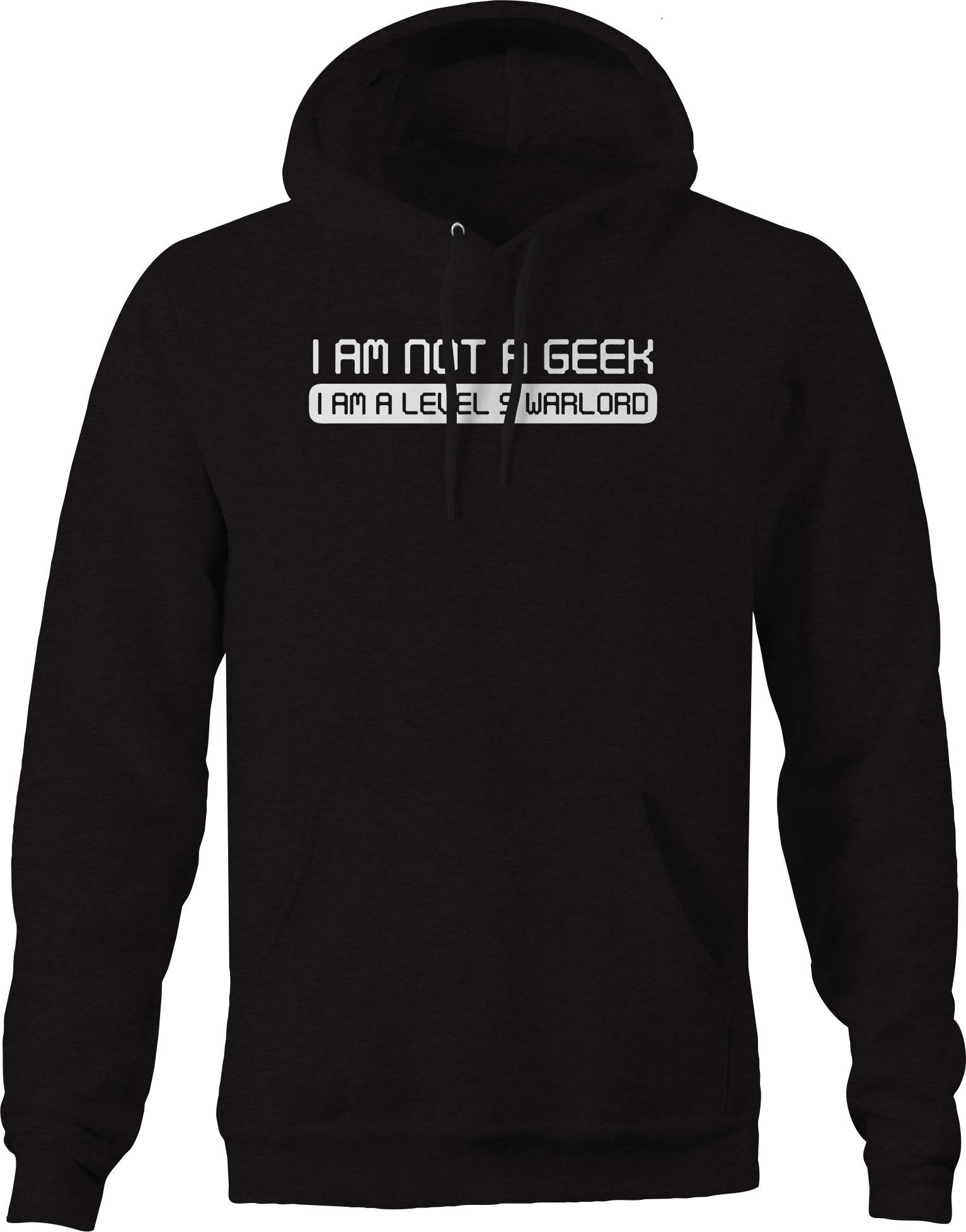 Level 9 Warlord Geek Computer Gamer Hoodies for Men - Black Gaming Sweatshirt for PC & Console Gamers | Perfect for Esports, LAN Parties & Casual Wear