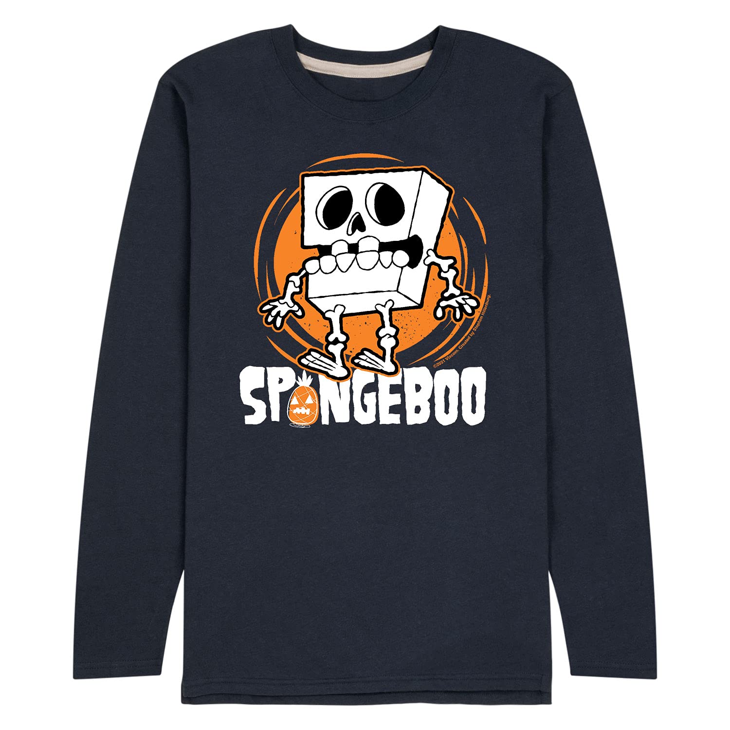 Spongebob Squarepants Men's Long Sleeve Jersey T-Shirt - Soft Cotton Blend Tee - Cartoon Character Apparel for Casual Wear & Cosplay