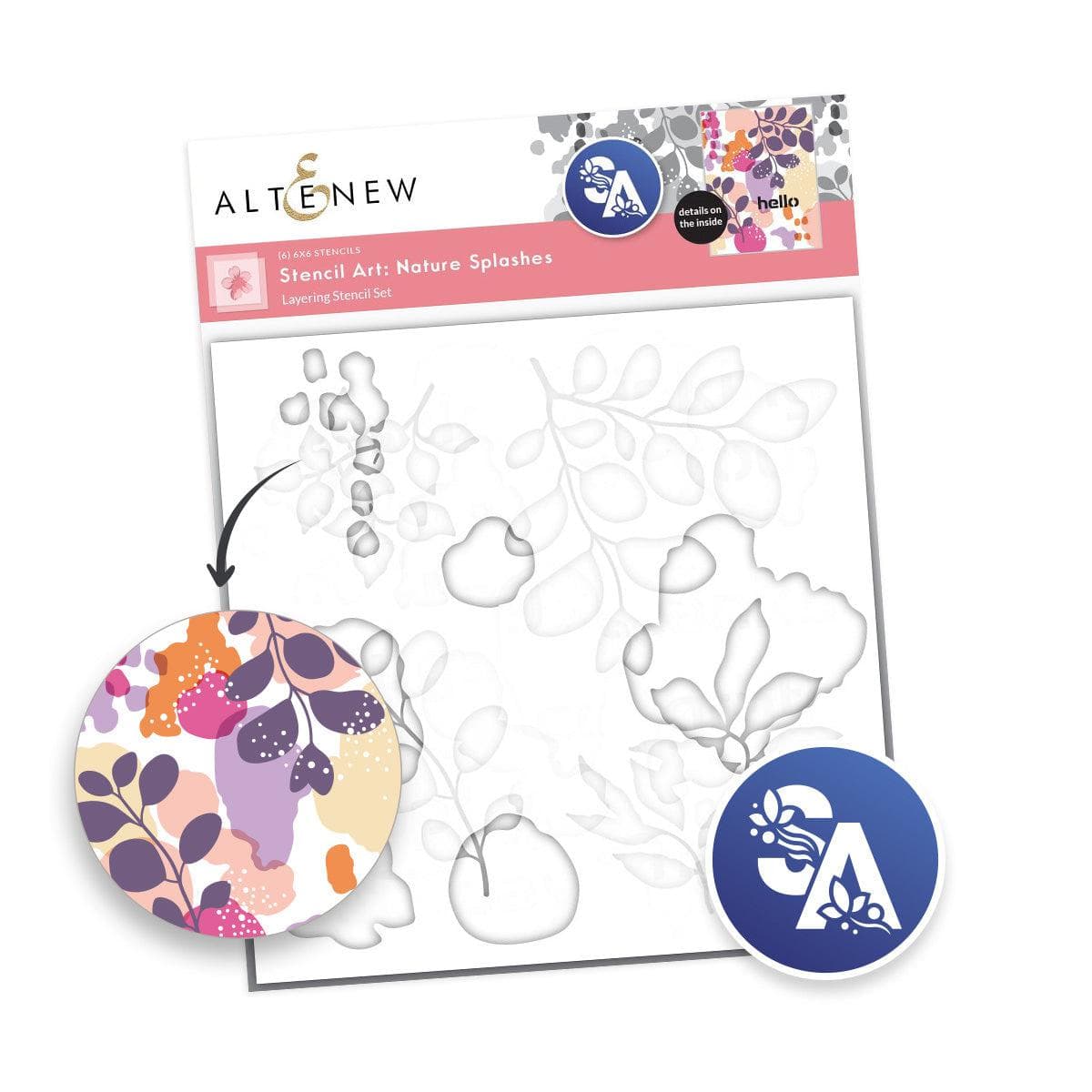 Nature Splashes Layering Stencil Set (6 in 1) - DIY Art Stencils for Scrapbooking, Card Making & Home Decor - Perfect for Crafting, Painting & Mixed Media Projects