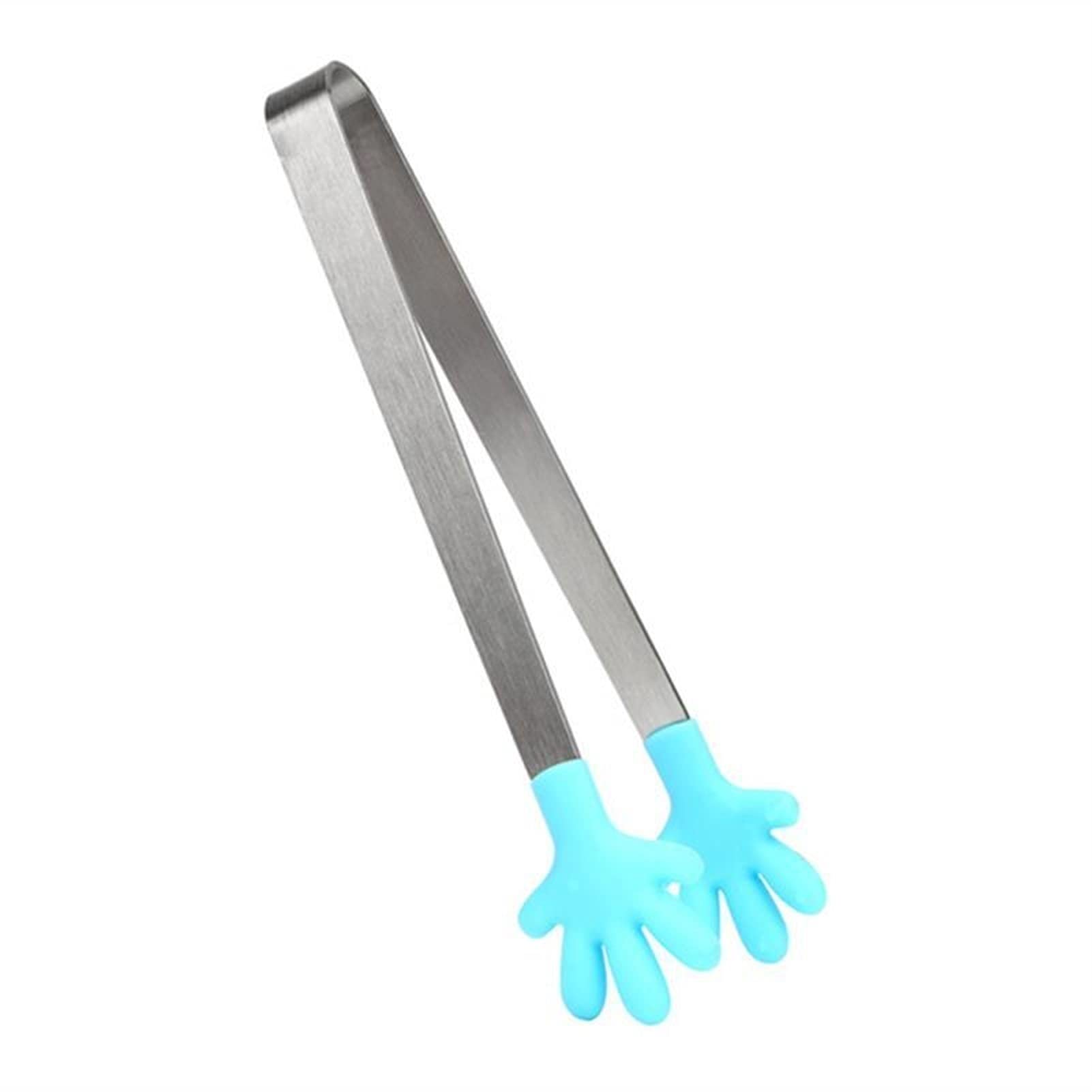 Silicone Stainless Steel Cooking Tongs - Anti-Scald BBQ & Salad Clip for Kitchen & Grilling