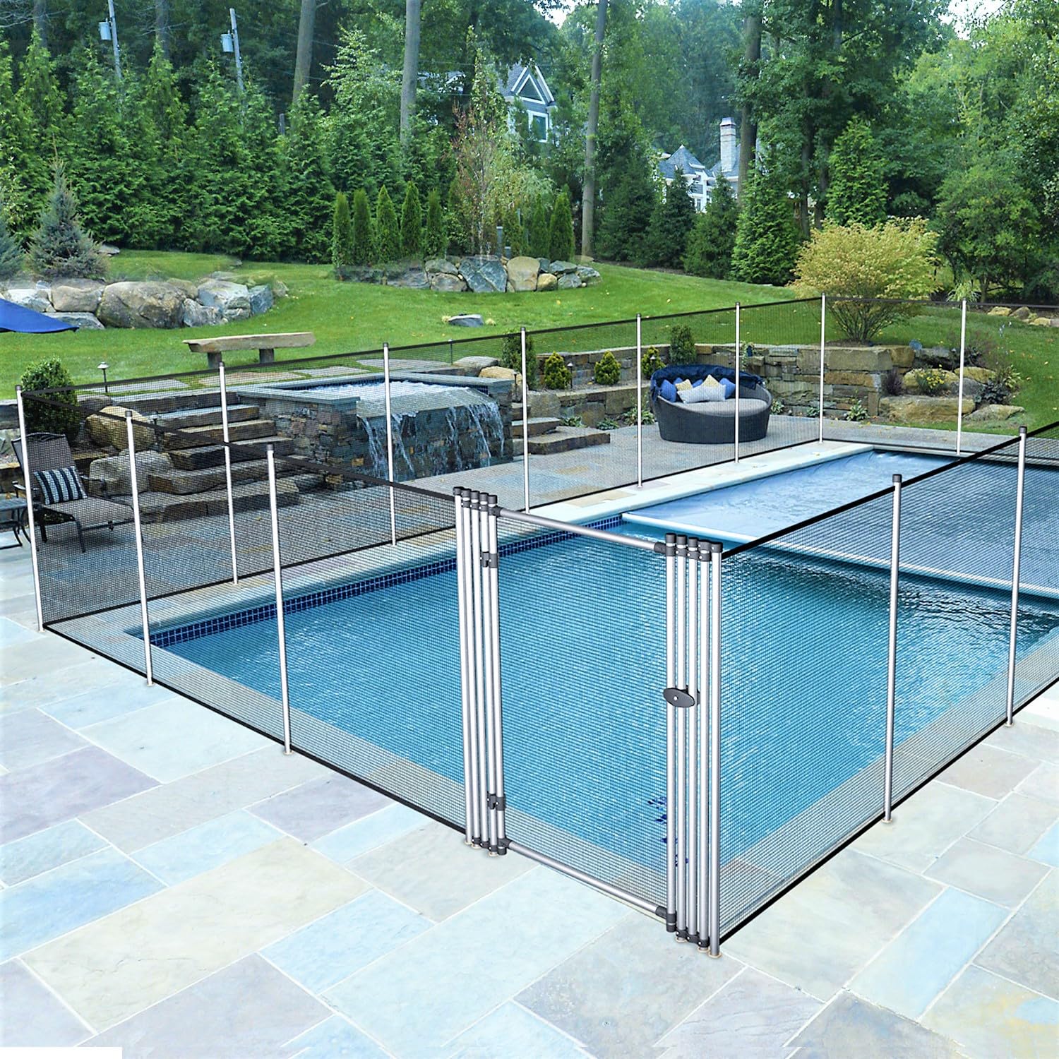 Removable Outdoor Safety Fence Panel - 6'x16' Pool & Baby Barrier for Backyard, Deck, Garden - Durable Kids Protection Fencing for Swimming Areas & Play Spaces
