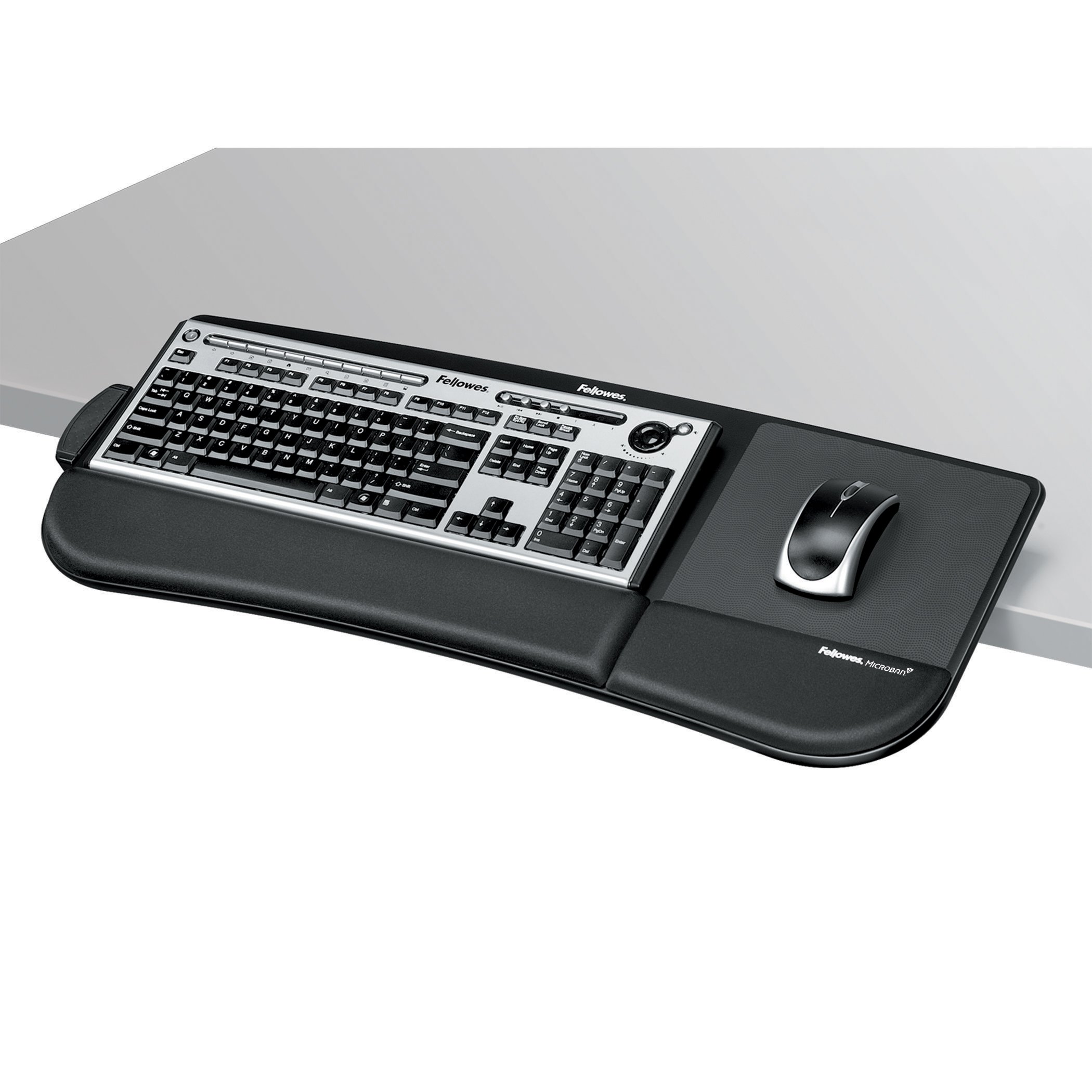 Fellowes Tilt-n-Slide Keyboard Manager (8060101) - Ergonomic Adjustable Keyboard Stand for Office & Home, Black - Perfect for Computer Workstations & Desk Organization