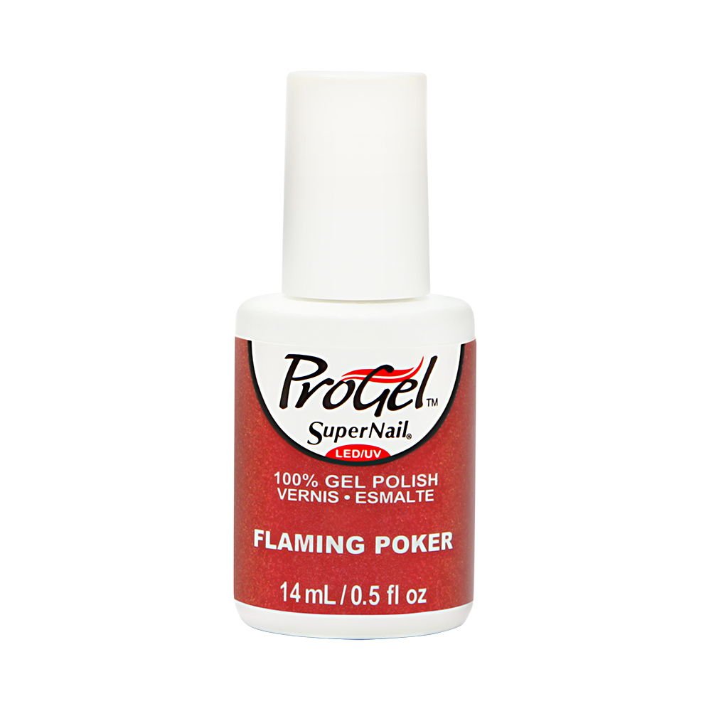 SuperNail Gel Polish - Flaming Poker Glitter Nail Polish (0.5 Fl Oz) | Long-Lasting UV/LED Gel Nail Polish for Salon & Home Manicures | Perfect for Parties, Weddings & Special Occasions