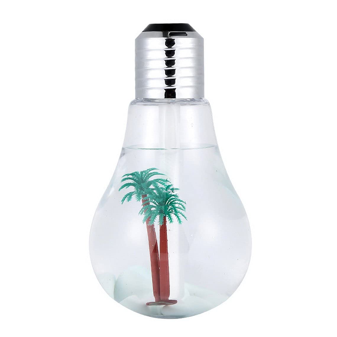 400ml USB Bulb Humidifier with Colorful LED Night Light - Aromatherapy Diffuser for Bedroom, Office & Nursery | Quiet Air Humidifier for Dry Skin, Allergies & Better Sleep