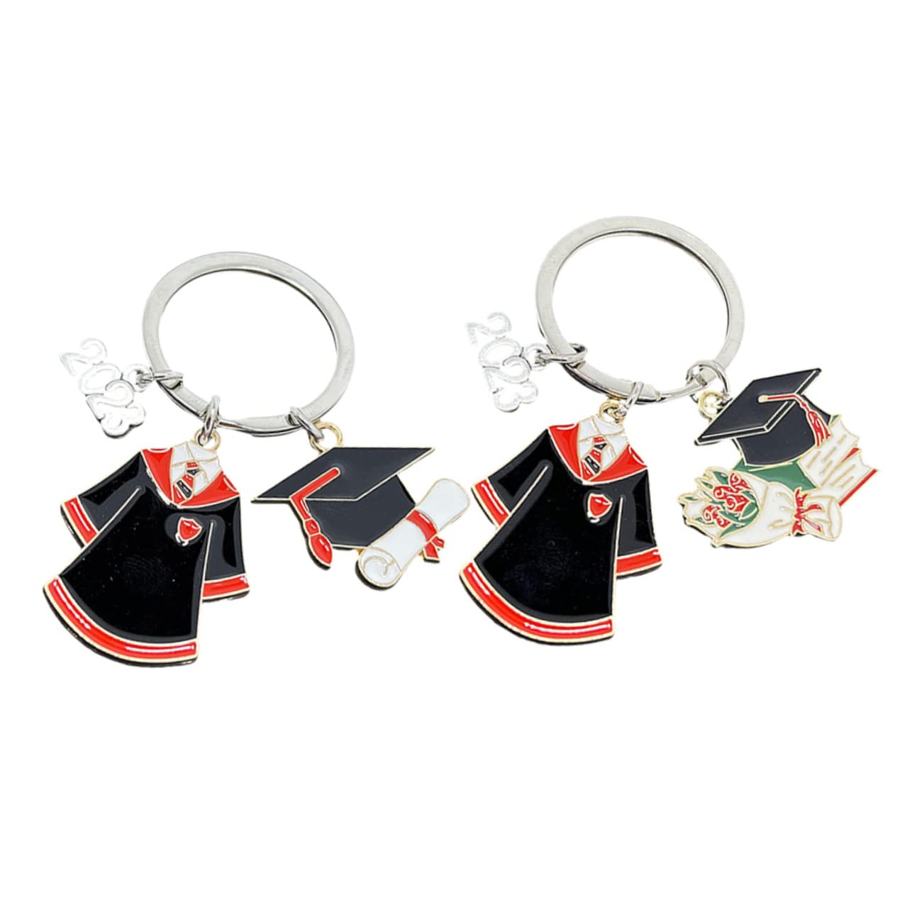 Adorainbow 2-Pack Graduation Keychain Set - Metal Key Ring & Bag Hanger for Keys, Backpacks, and Graduation Supplies (Zinc Alloy) - Perfect for Graduation Gifts, Party Favors, and School Accessories