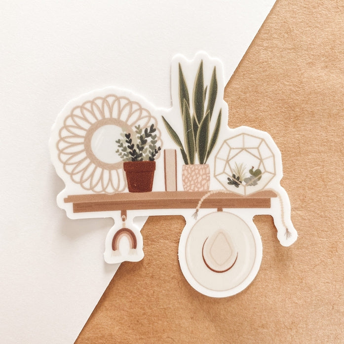 Boho Shelf Sticker - Self-Adhesive Decorative Wall Stickers for Home, Office & Nursery - Perfect for DIY Home Decor, Bookshelf & Furniture Makeover