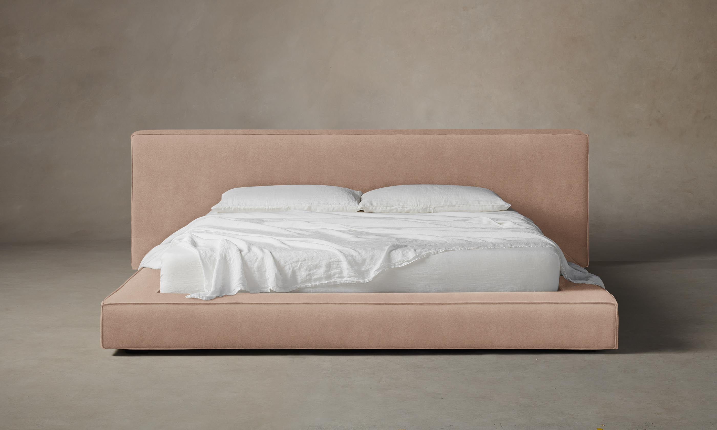 Luxury Eldridge Bed with Premium Performance Velvet in Dusty Rose - Perfect for Master Bedrooms & Cozy Guest Rooms