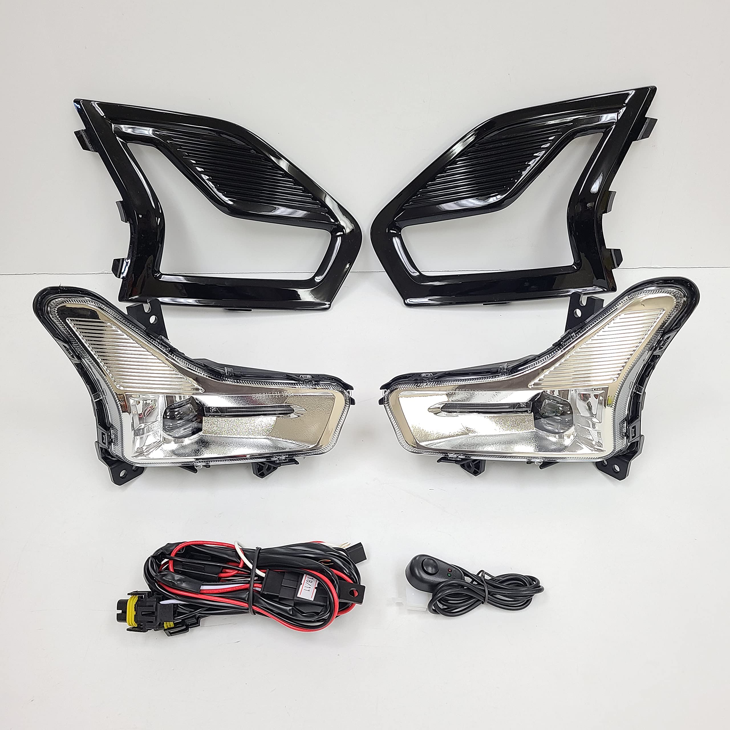 2019-2020 Ford Fusion LED Fog Lights Kit - OEM Style Clear Lens Fog Lamp Assembly - Perfect for Night Driving & Bad Weather Visibility