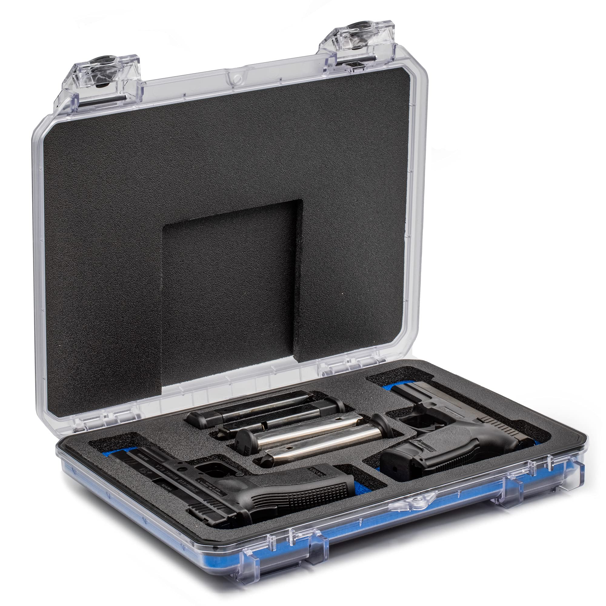 Evergreen 2 Pistol 4 Magazine Locking Compact Protective Case - Waterproof, Mil-Spec, USA Made for Concealed Carry (CCW) & Travel - Secure Firearm Storage for Home, Range & Vehicle Use