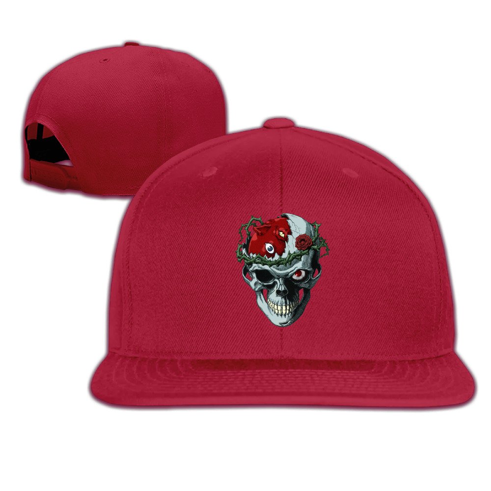 GinaR Unisex Berserk Skull Cotton Baseball Cap - Red | Stylish Casual Hat for Men & Women | Perfect for Outdoor Activities, Sports & Streetwear Fashion