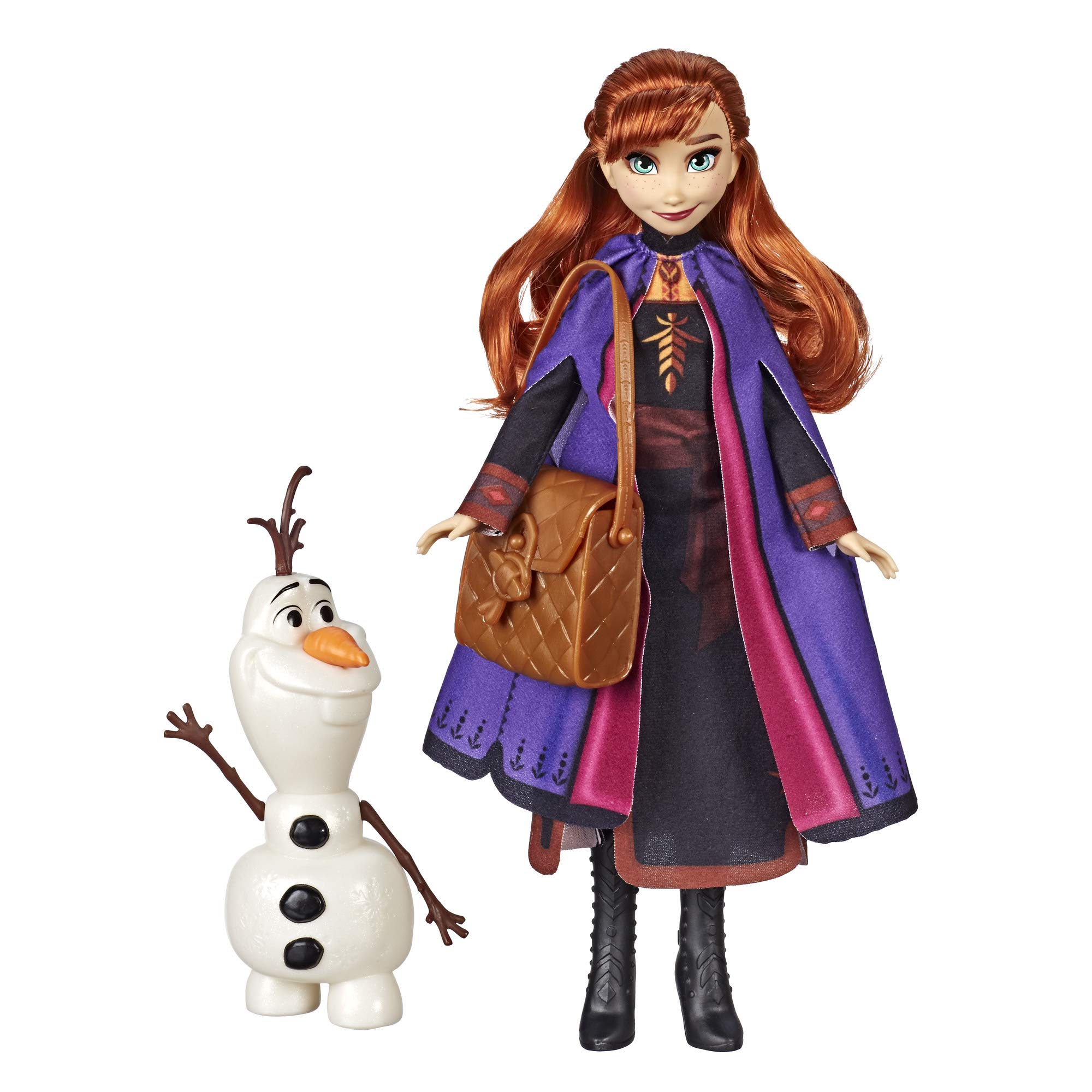 Disney Frozen Anna Doll with Buildable Olaf Figure & Backpack Accessory - Inspired by Frozen 2 Movie - Perfect Gift for Kids Birthday & Christmas Playtime