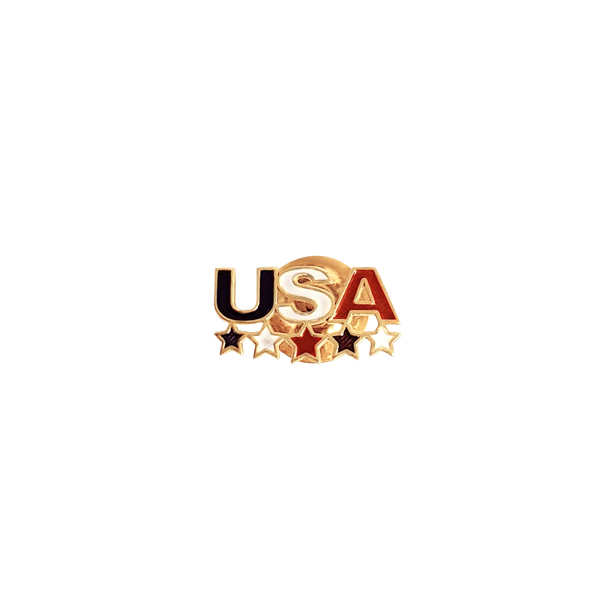 Red, White & Blue USA Patriotic Enamel Pin with Stars - Perfect for Backpacks, Hats & Lapels | American Flag Accessory for Independence Day & Veterans Day