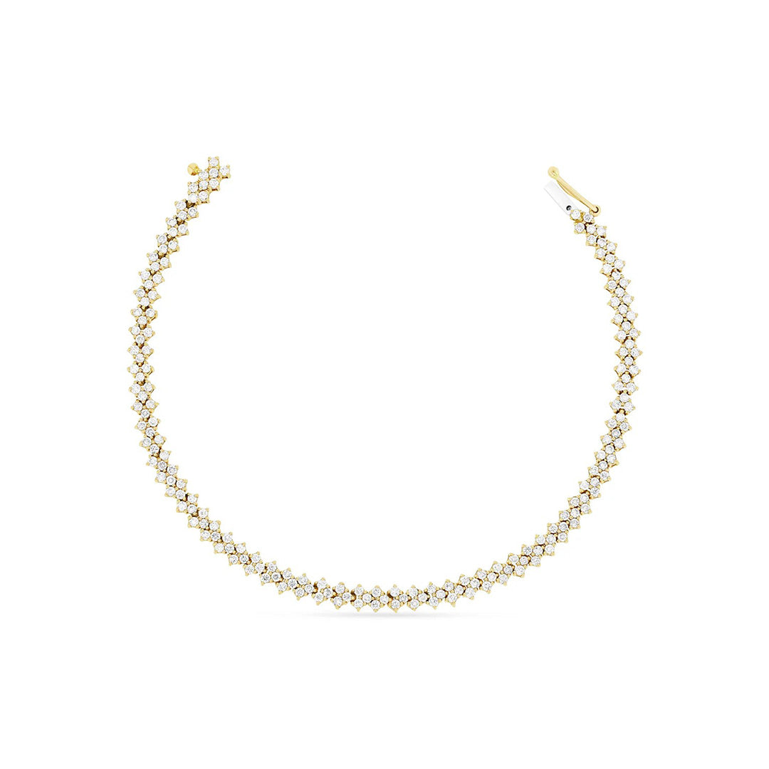 Elegant Chevron Tennis Bracelet for Women - 14K Gold Plated Cubic Zirconia Wedding Gift, Anniversary Jewelry - Perfect for Parties, Date Nights & Special Occasions