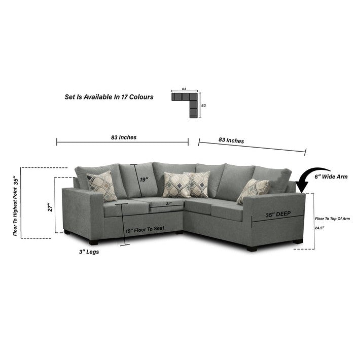 Premium Canadian-Made 2x2 Sectional Sofa with 17 Fabric Choices - Perfect for Living Rooms, Family Gatherings & Cozy Home Decor