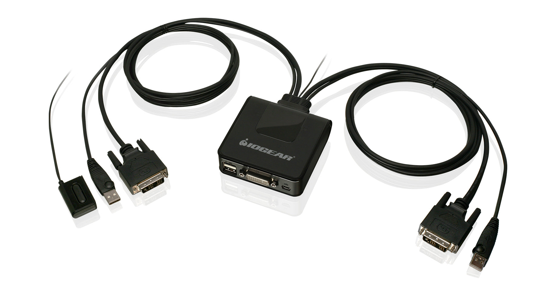 2 Port USB DVI KVM Switch for Dual Monitor Setup - Seamless Control of 2 Computers with USB & DVI Connectivity | Perfect for Home Office, Gaming & IT Workstations