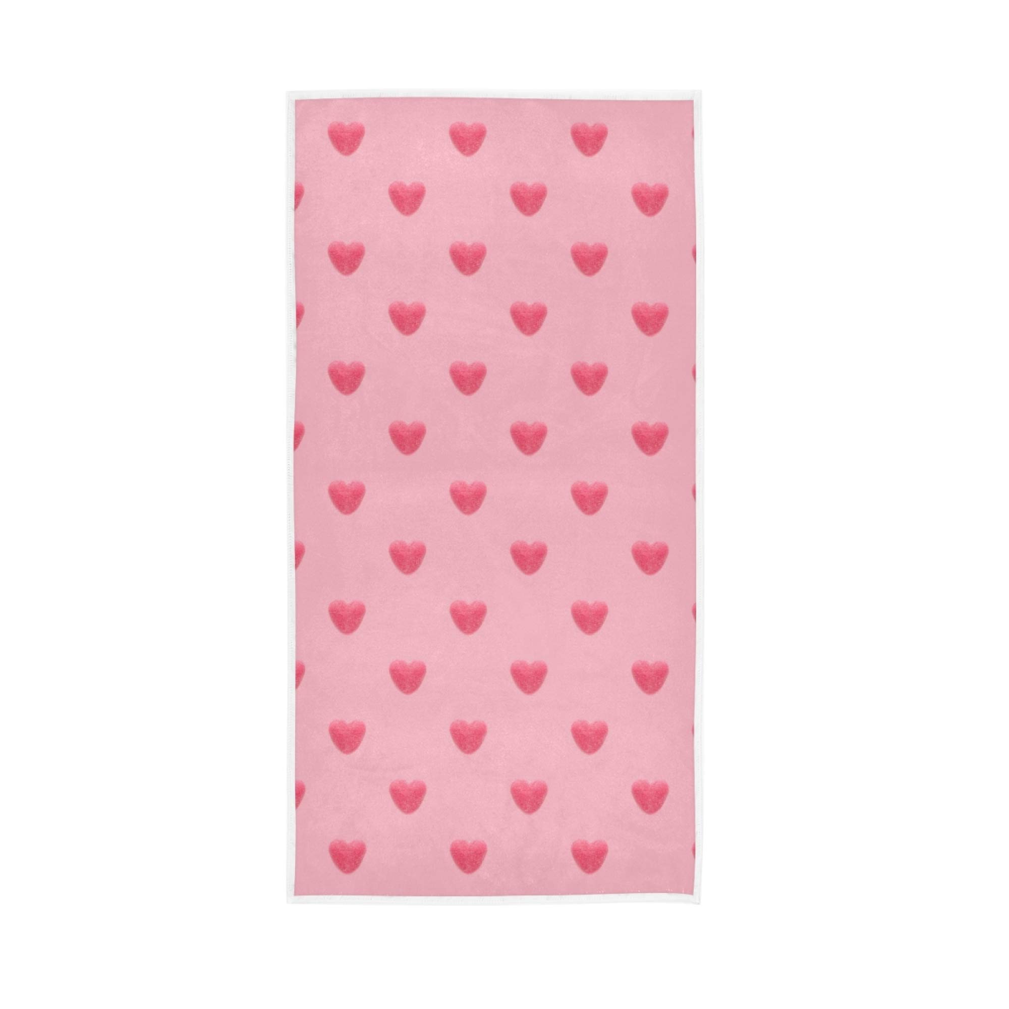 Red Marmalade Hearts Hand Towels - 30x15 Inch Lightweight Cotton Soft Face Towel for Bathroom, Beach, Hotel, Spa, Kitchen & Guest Use | Absorbent & Quick-Drying