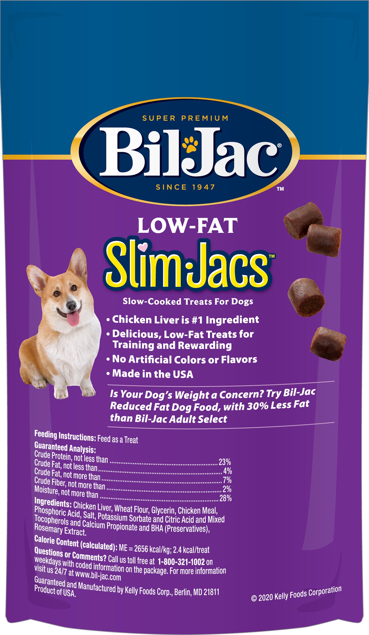 Bil Jac Low Fat Slim Jacks Dog Training Treats - Healthy & Delicious Rewards for Obedience Training, Agility & Positive Reinforcement