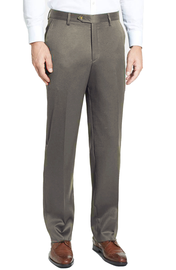 Premium Super 100's Gabardine Dress Pants - Multicolor Heather Tobacco | Flat Front & Regular Rise | Perfect for Business Casual & Office Wear