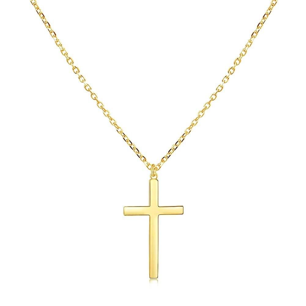 Believe in God Tiny Simple Cross Necklace - Religious Jewelry for Women & Girls - Perfect Birthday Gift for Faith & Daily Wear