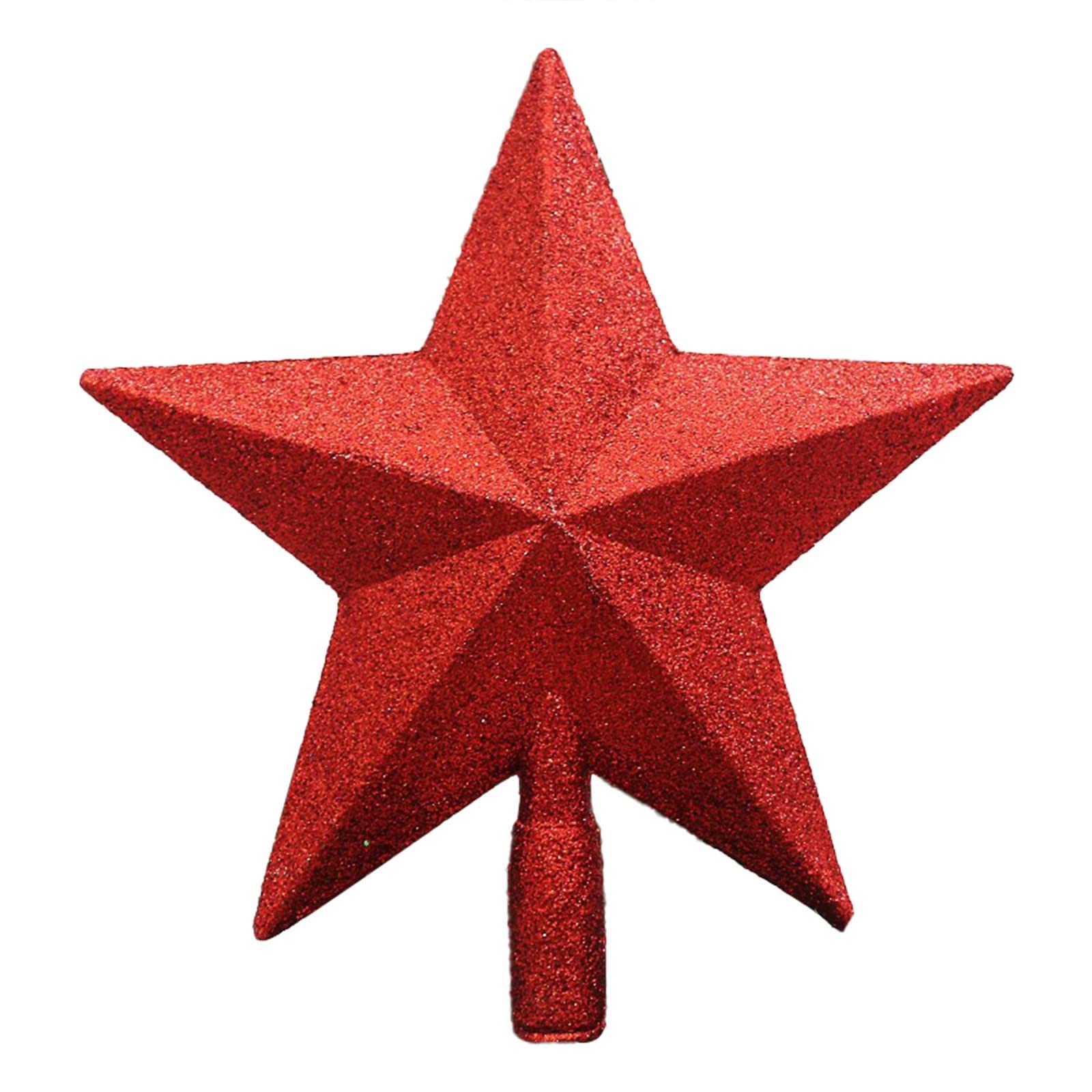5-Pointed Star Christmas Tree Ornament - Red Holiday Decor for Xmas Tree Topper, Home & Party Decorations | Perfect for Girls' Room, Festive Gatherings & Seasonal Celebrations