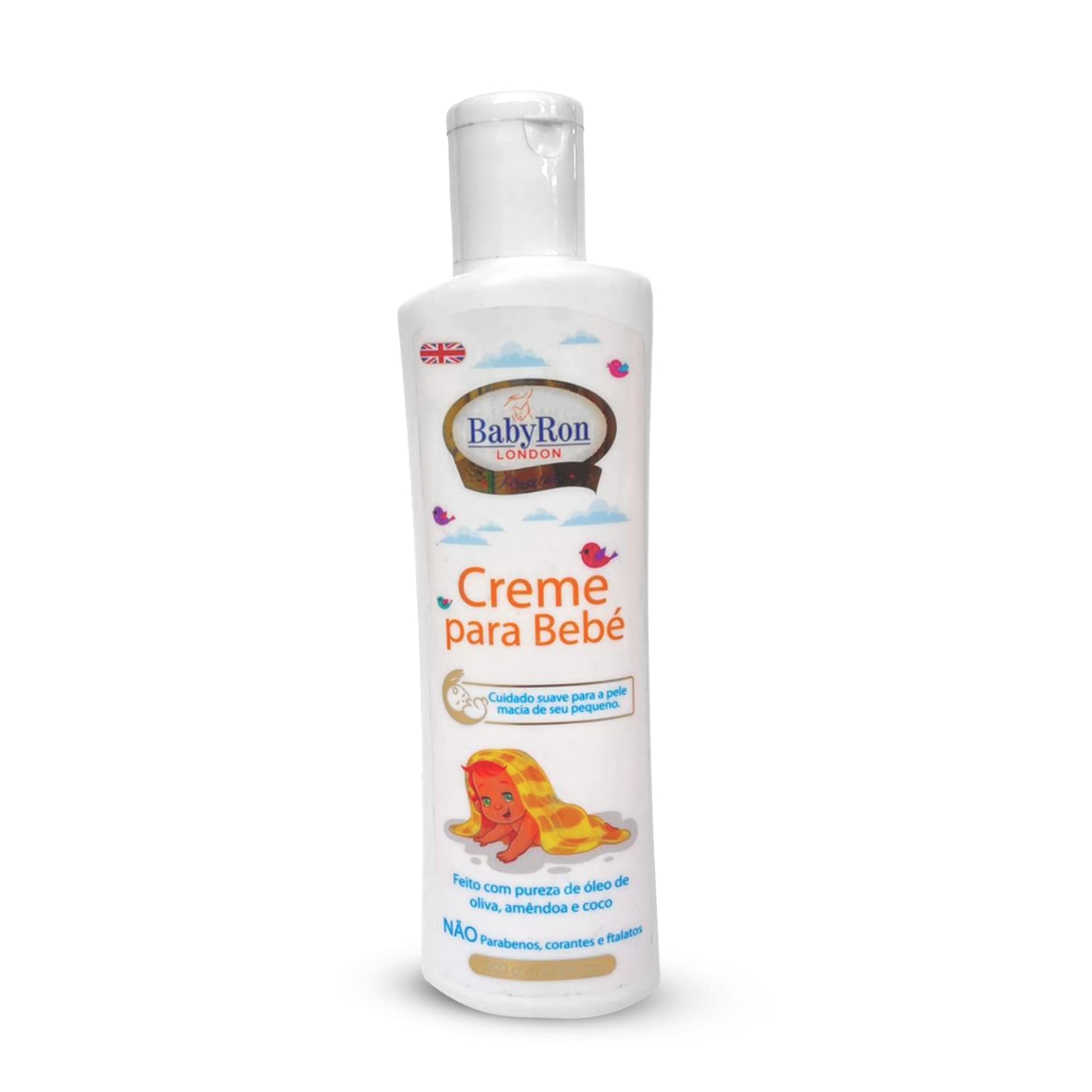 Babyron LONDON Baby Cream - 200ml with Cold Pressed Almond, Jojoba & Grapeseed Oils | Hypoallergenic & Nourishing | Perfect for Daily Baby Skin Care, Diaper Rash & Eczema Relief