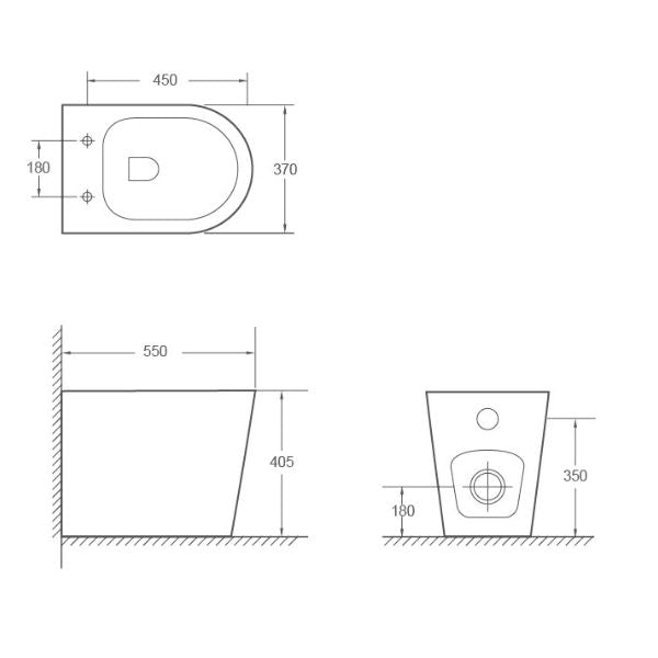Elegant Wall-Mounted Toilet with Concealed Cistern - Modern Space-Saving Design for Small Bathrooms and Luxury Homes