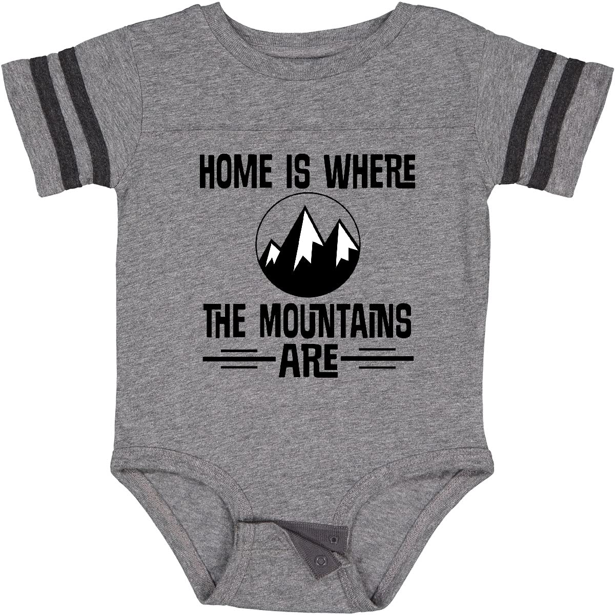 Inktastic Home is Where The Mountains Are Baby Bodysuit - Soft Cotton Cute Mountain Design Infant Onesie for Boys & Girls - Perfect for Outdoor Adventures, Family Photos & Everyday Wear