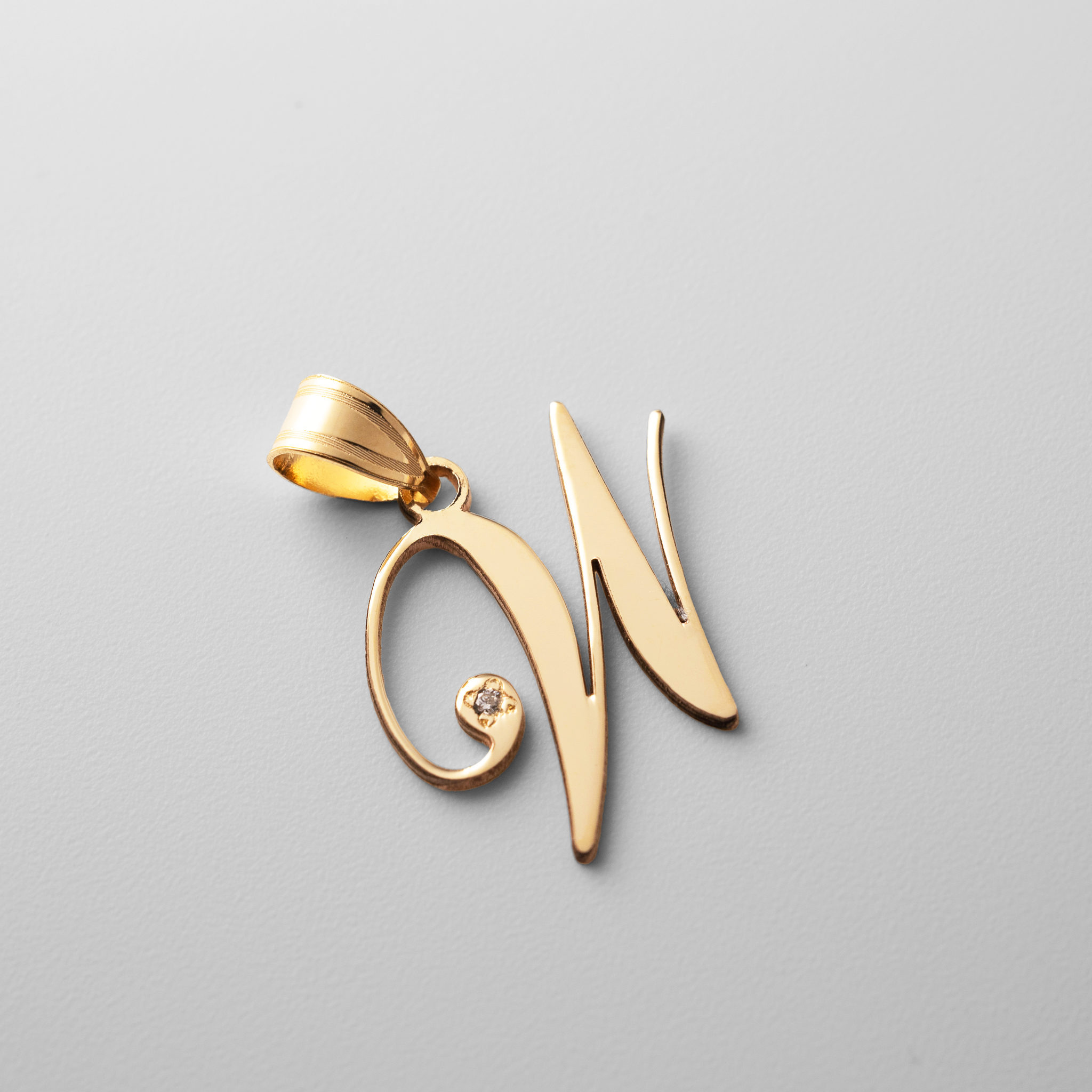 Gold Script Letter W Initial Pendant Necklace with Diamond - Elegant Monogram Jewelry for Women | Perfect for Gifts, Anniversaries & Special Occasions