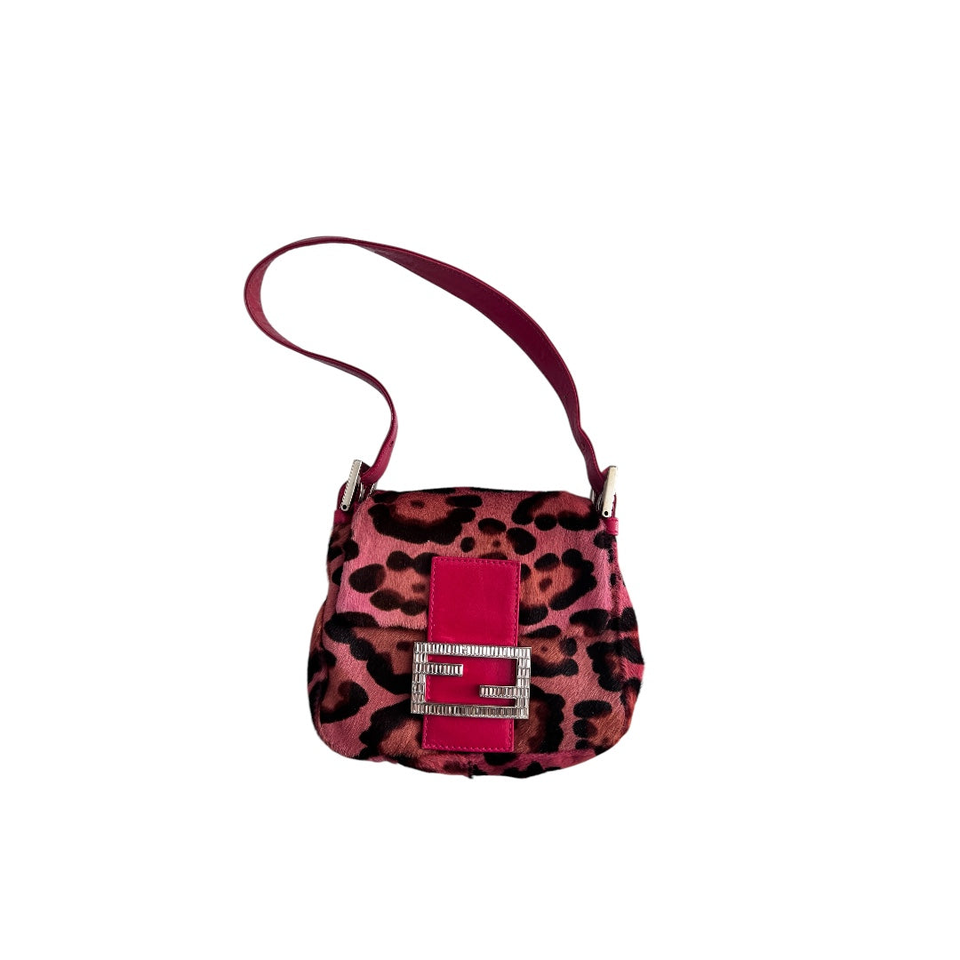 Fendi Cheetah Print Pony Hair Mini Crossbody Bag for Women - Stylish Luxury Purse for Parties, Night Out & Special Occasions