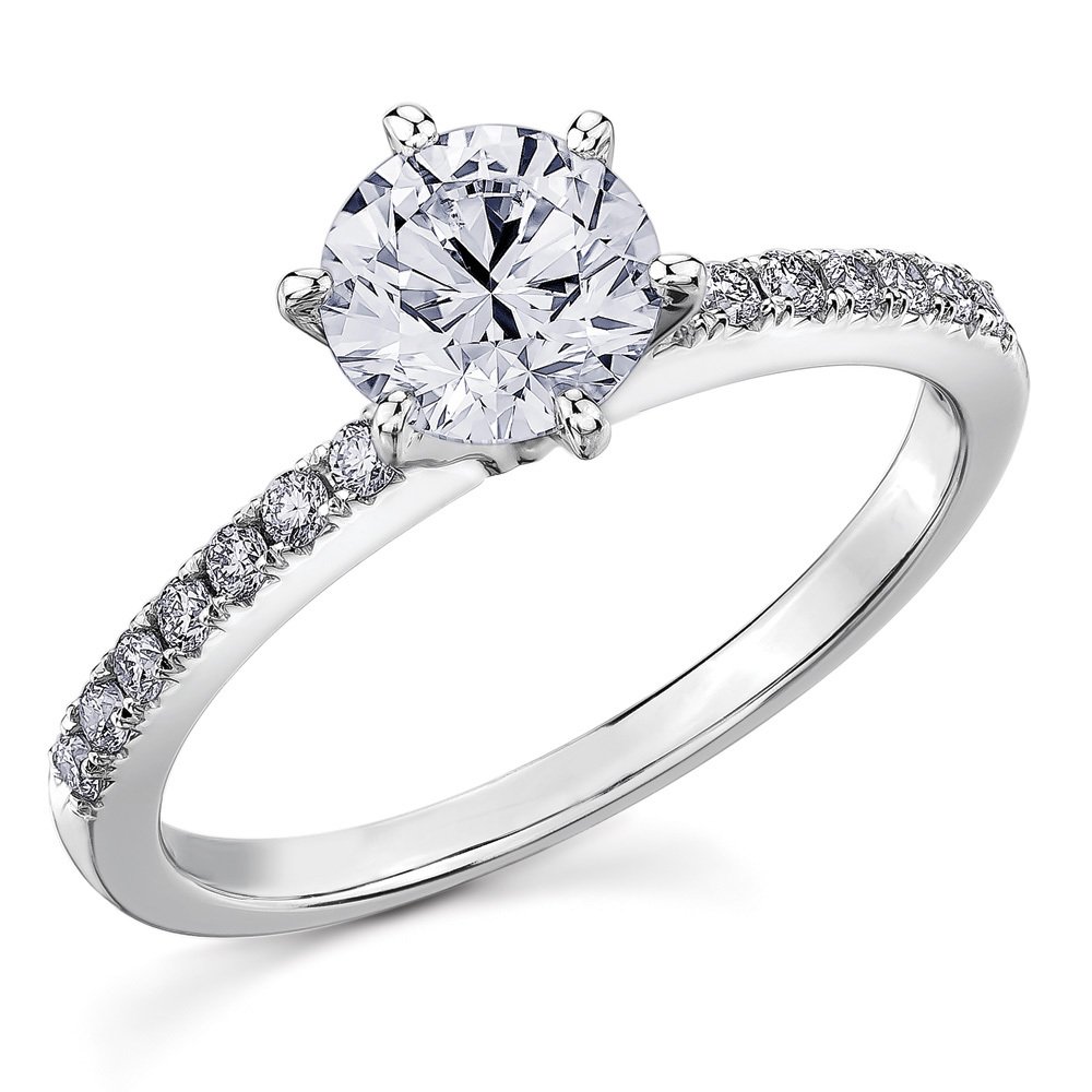 14K White Gold Round Cut 1.20 Carat Solitaire Simulated Diamond Engagement Ring for Women - Perfect Promise Ring, Wedding Proposal Gift, Anniversary Jewelry for Her